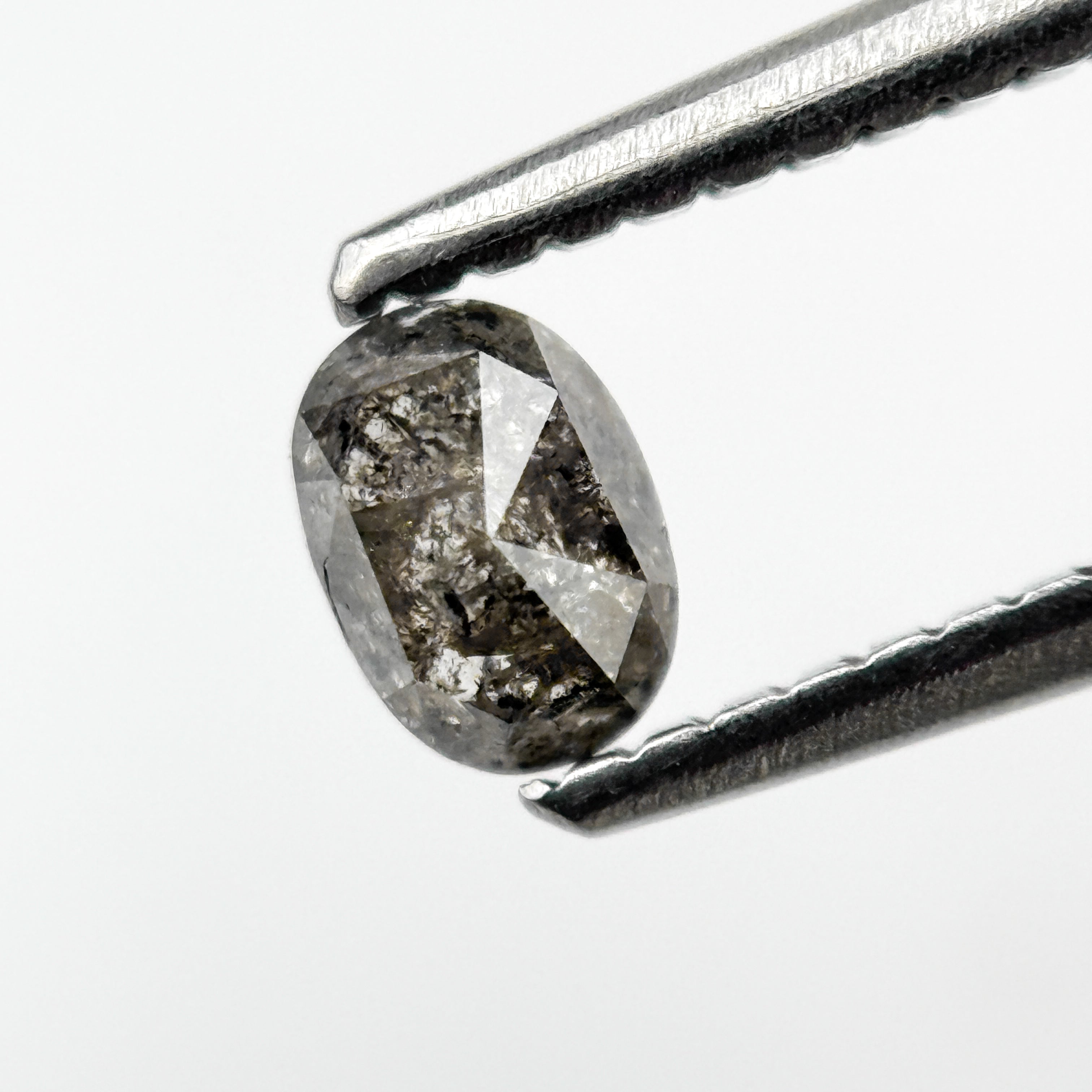 0.36 Ct Oval Rose Cut Grey Natural Minimal Diamond