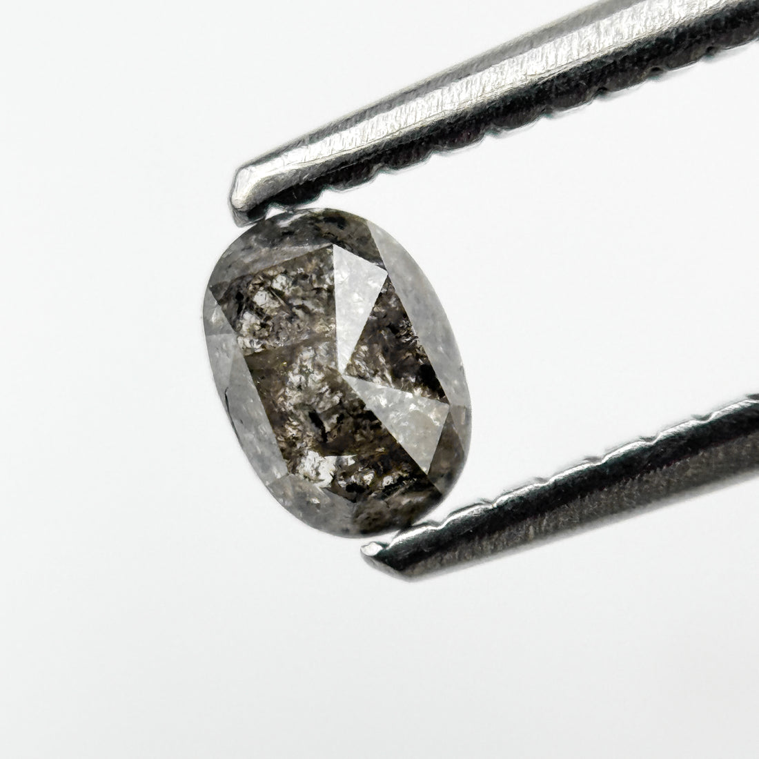 0.36 Ct Oval Rose Cut Grey Natural Minimal Diamond