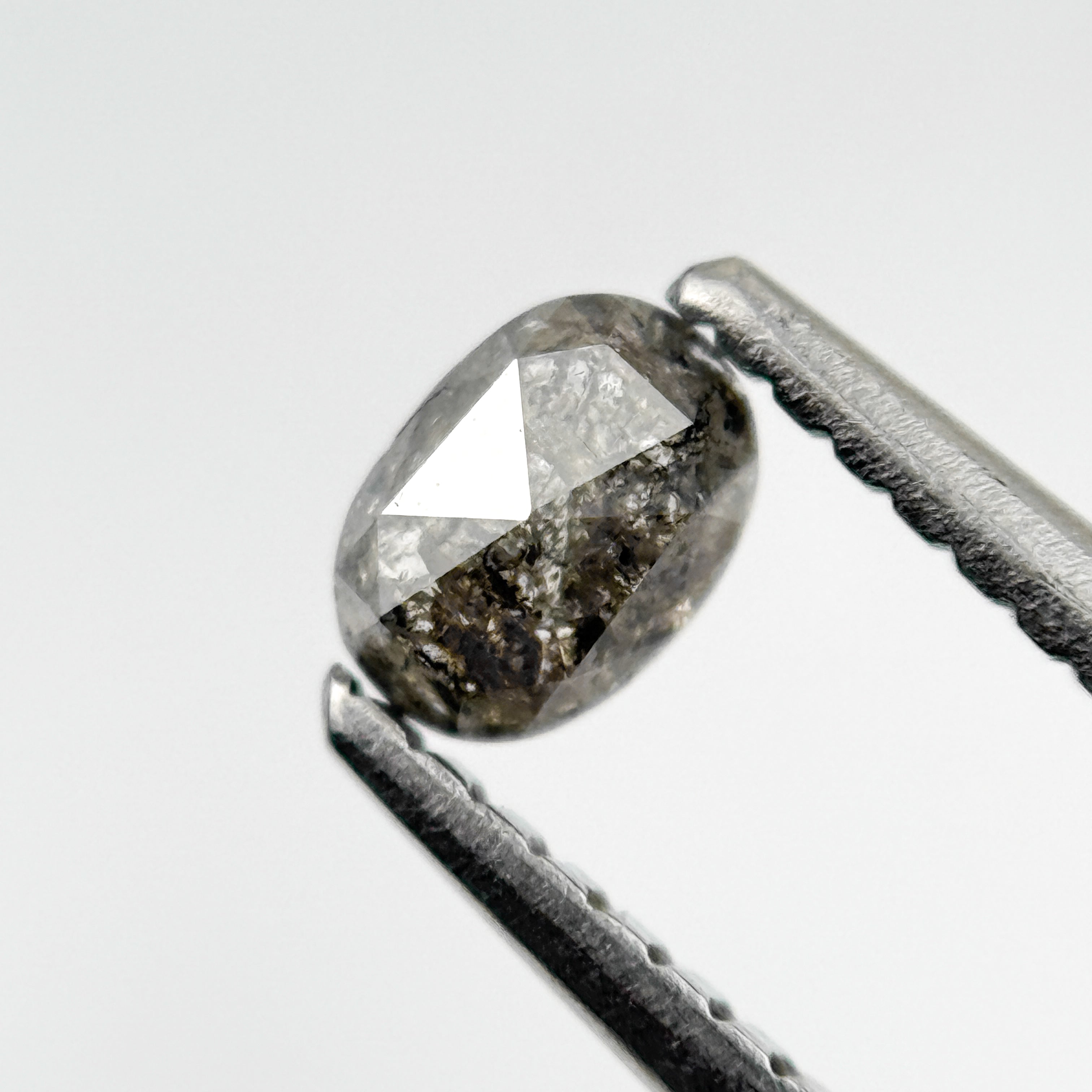 0.36 Ct Oval Rose Cut Grey Natural Minimal Diamond