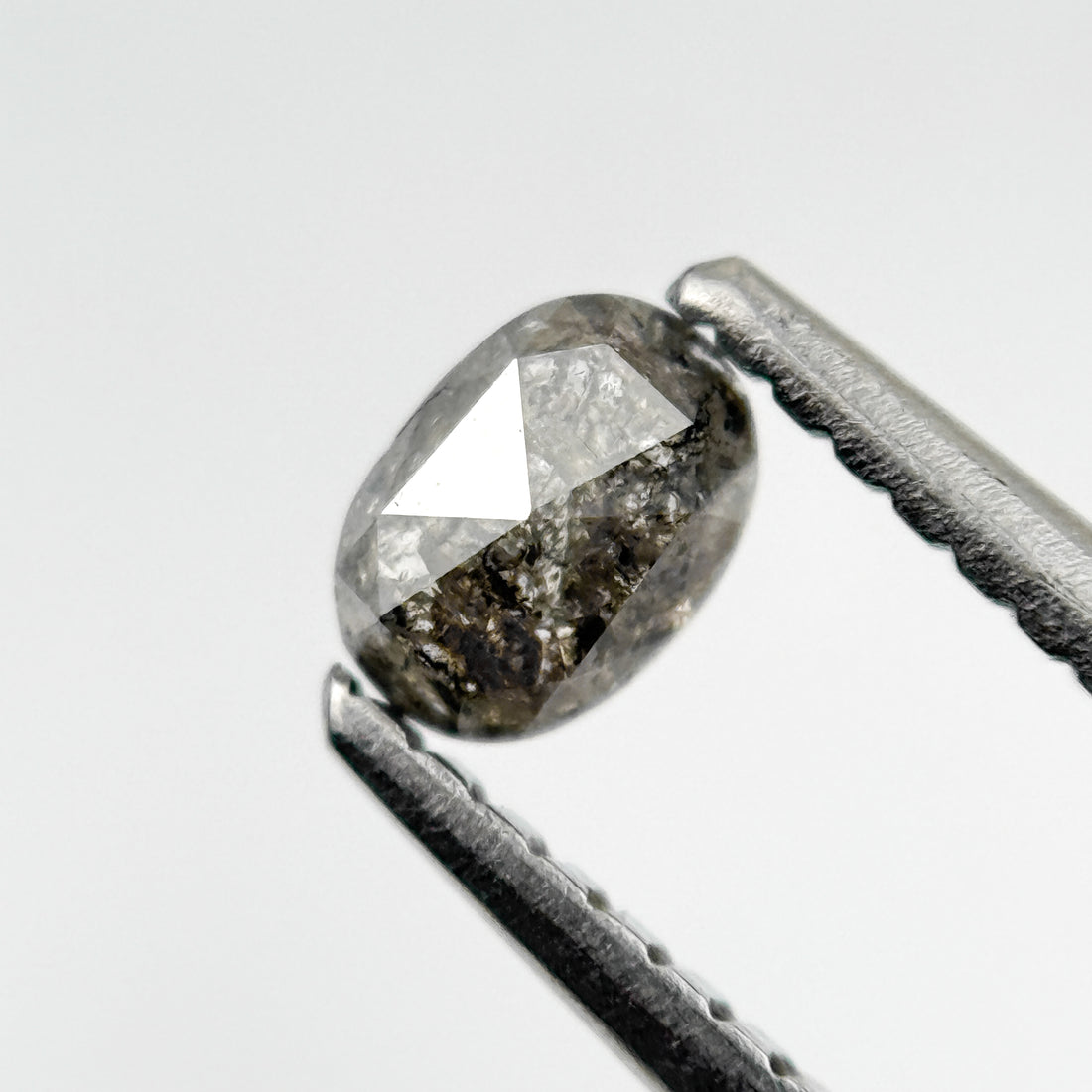 0.36 Ct Oval Rose Cut Grey Natural Minimal Diamond