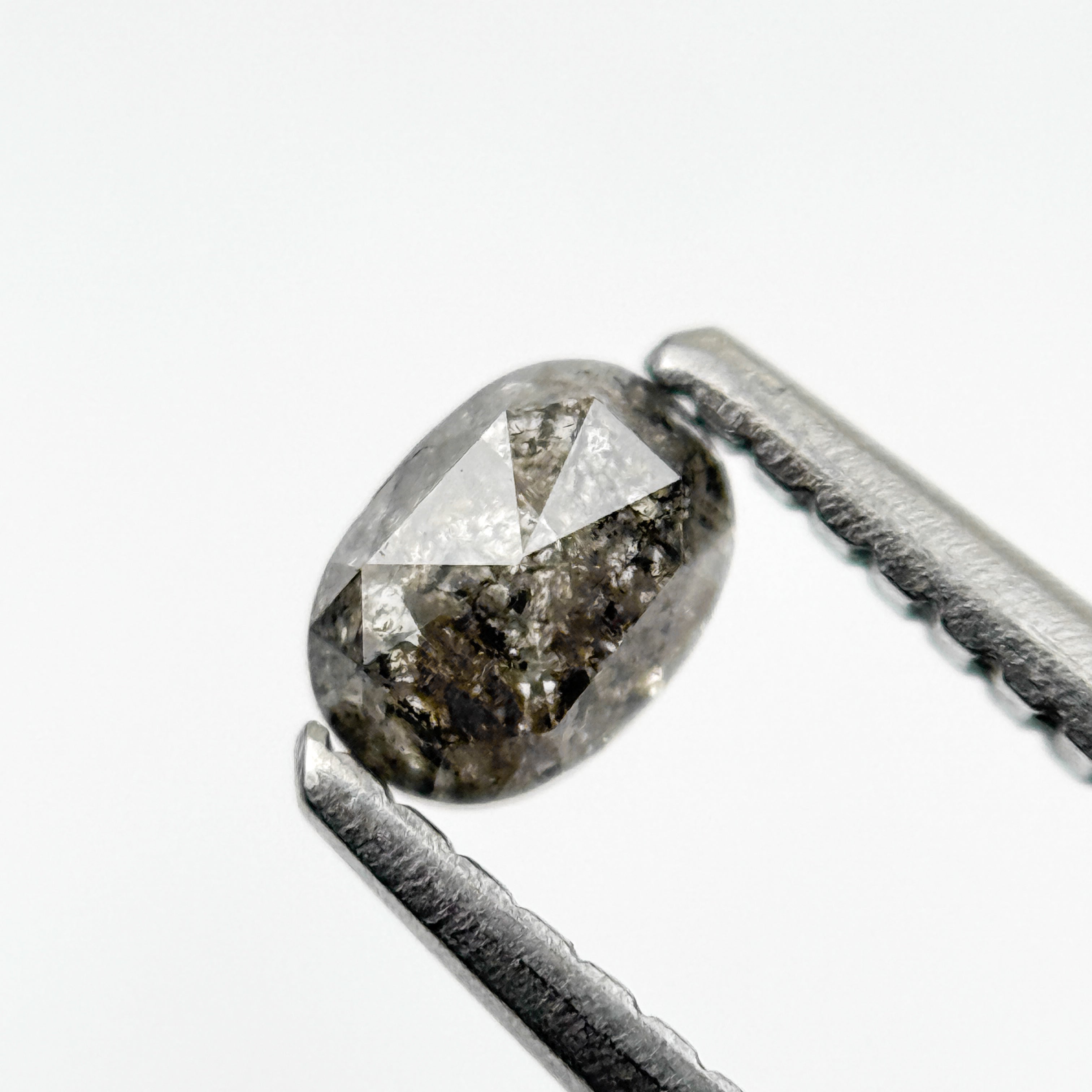 0.36 Ct Oval Rose Cut Grey Natural Minimal Diamond