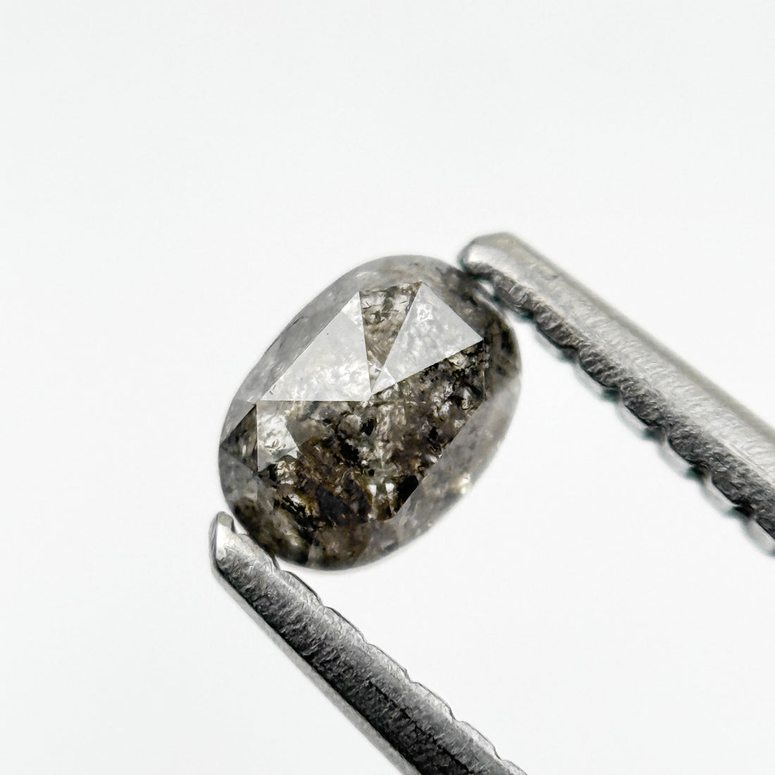 0.36 Ct Oval Rose Cut Grey Natural Minimal Diamond