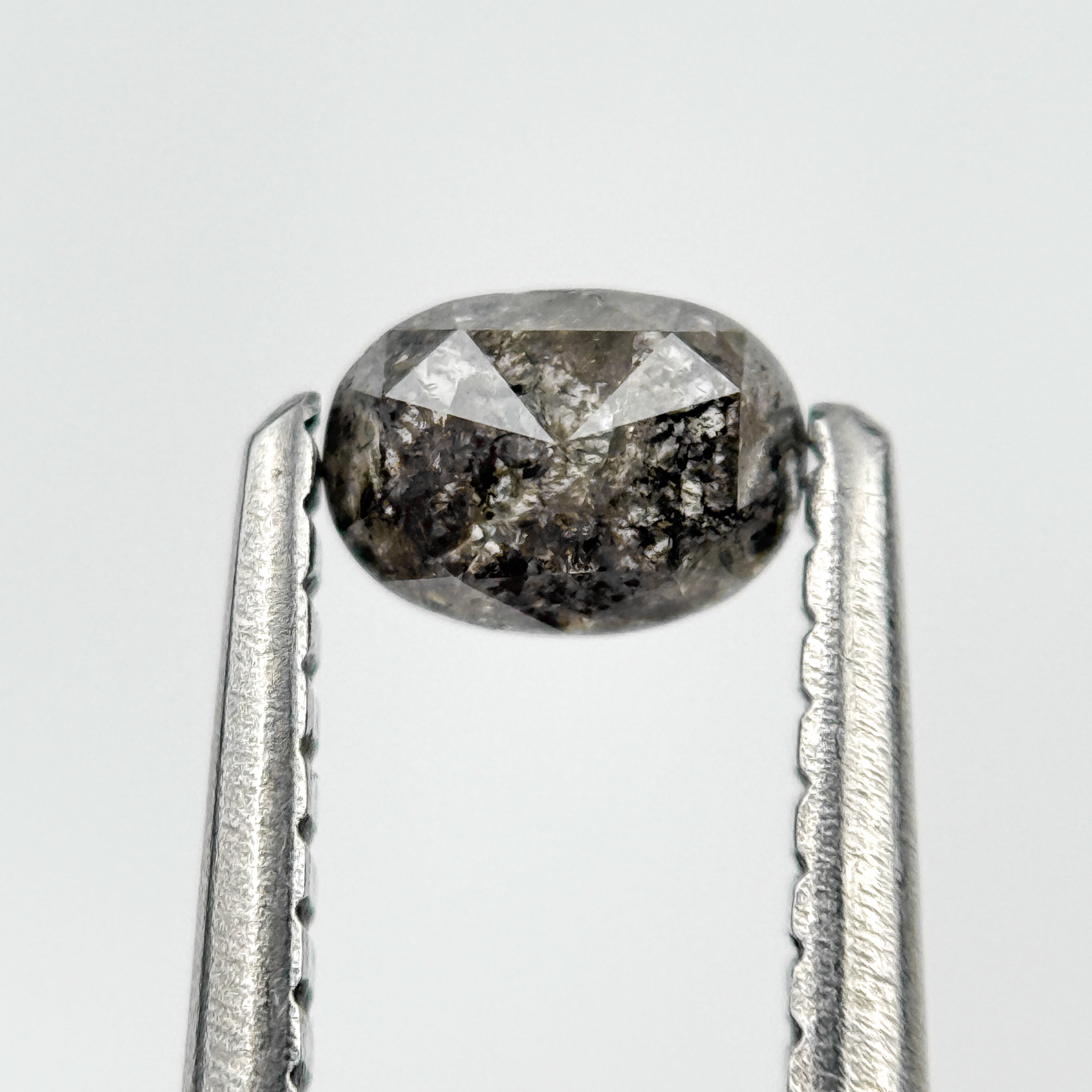 0.36 Ct Oval Rose Cut Grey Natural Minimal Diamond