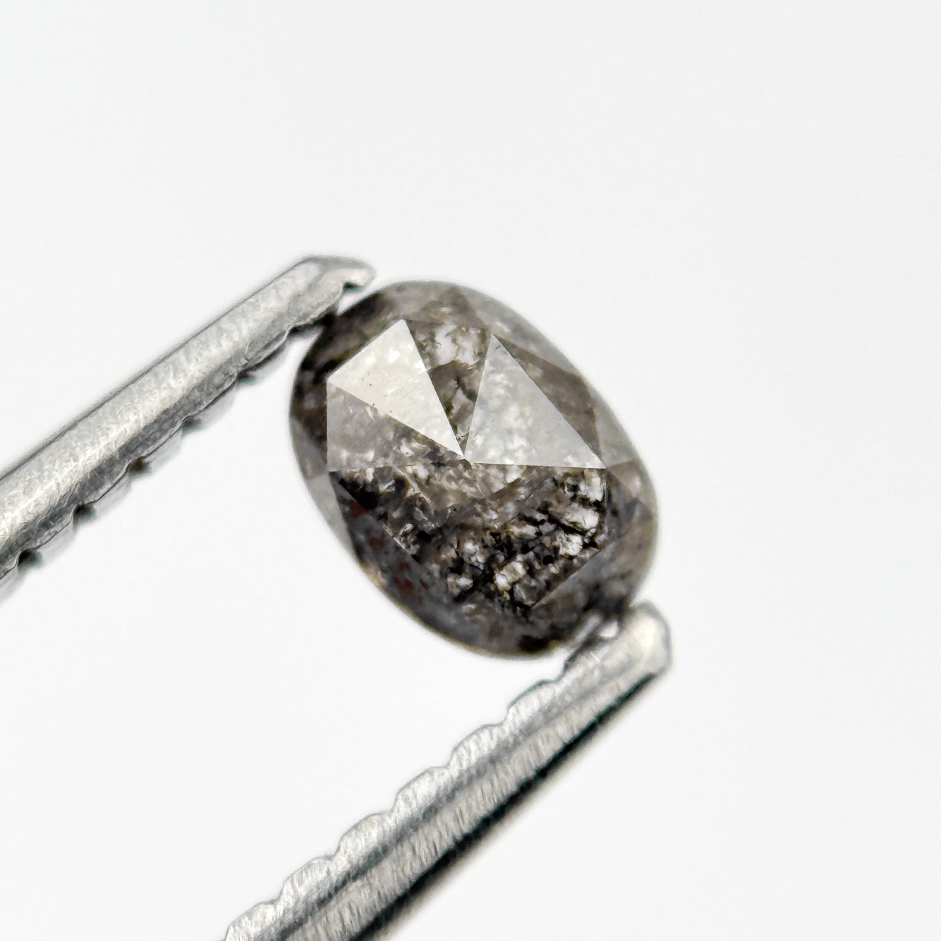0.36 Ct Oval Rose Cut Grey Natural Minimal Diamond