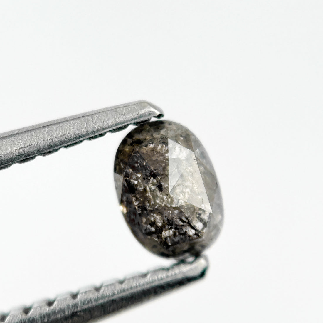 0.36 Ct Oval Rose Cut Grey Natural Minimal Diamond