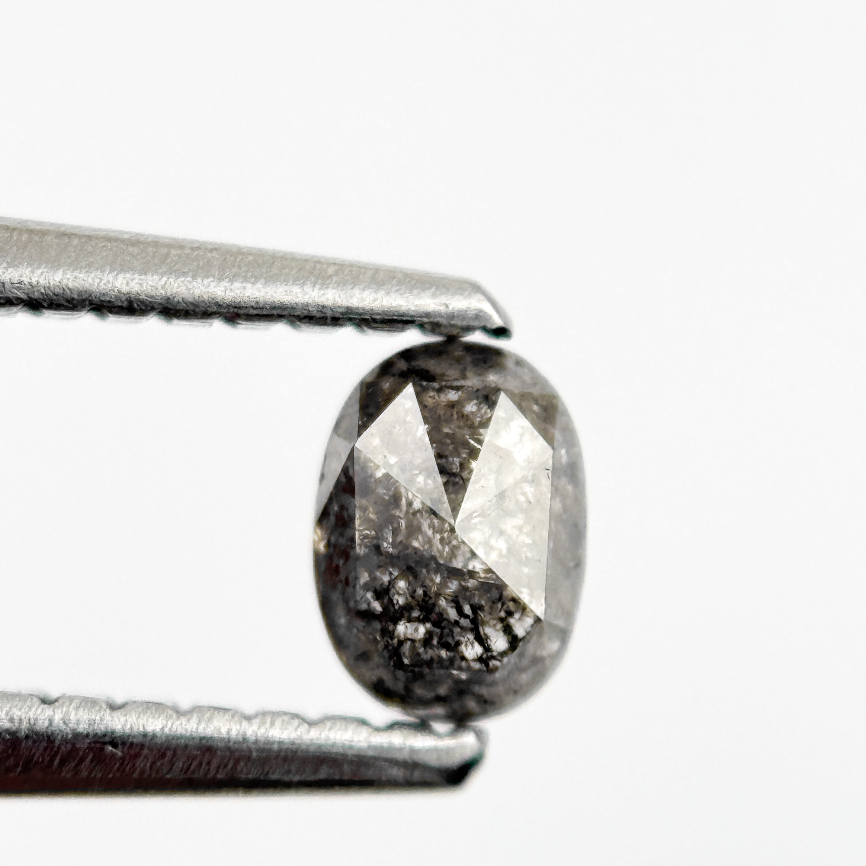 0.36 Ct Oval Rose Cut Grey Natural Minimal Diamond