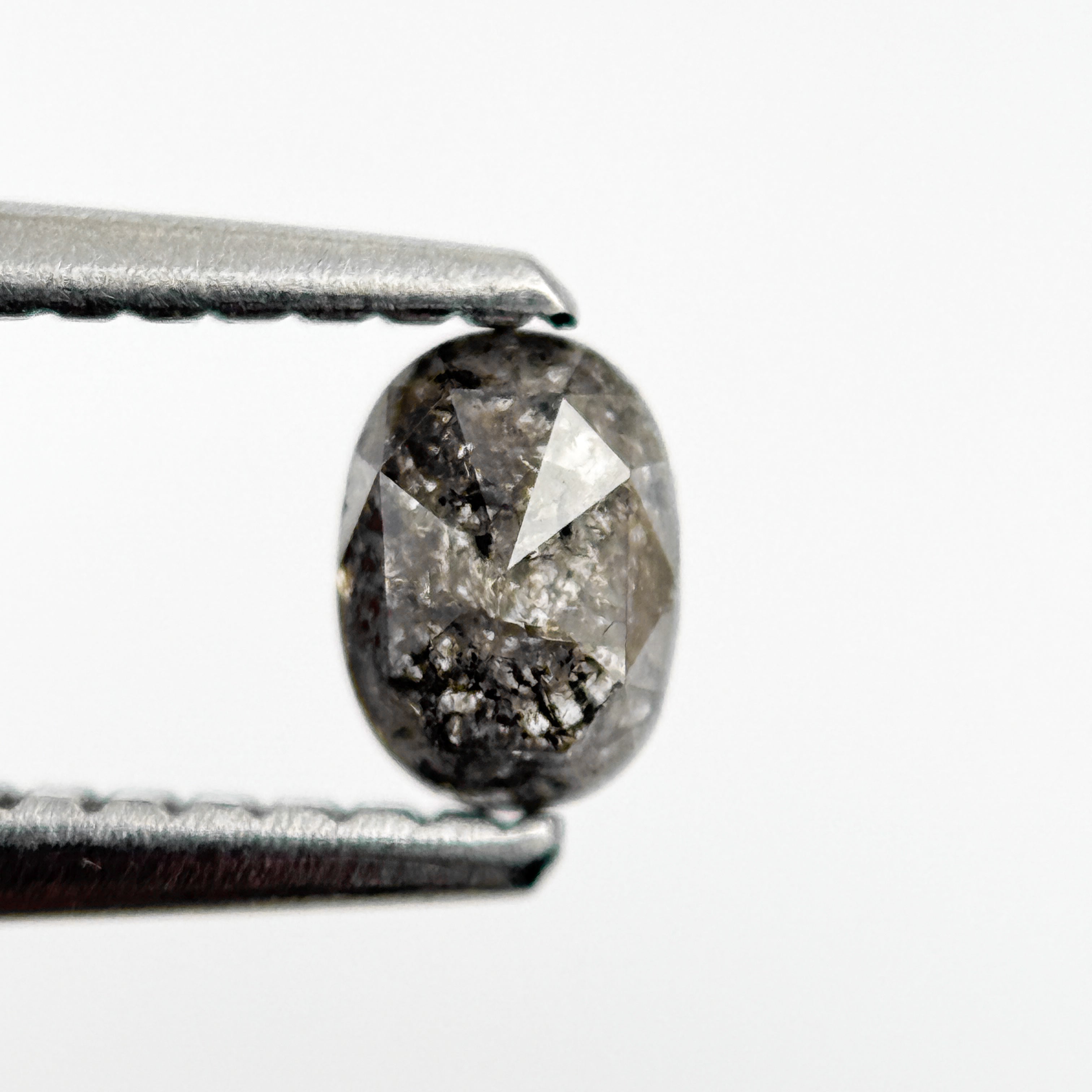 0.36 Ct Oval Rose Cut Grey Natural Minimal Diamond