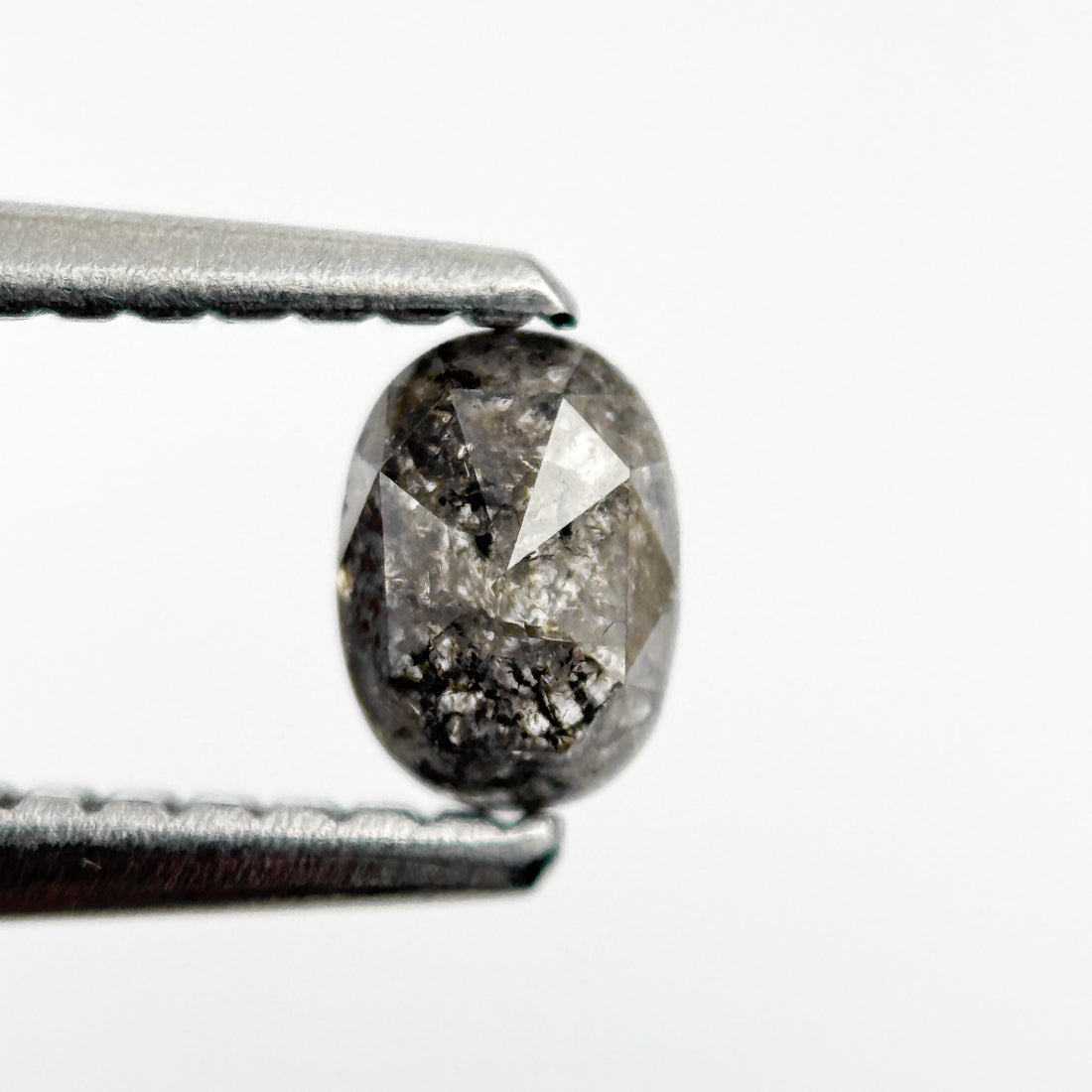 0.36 Ct Oval Rose Cut Grey Natural Minimal Diamond