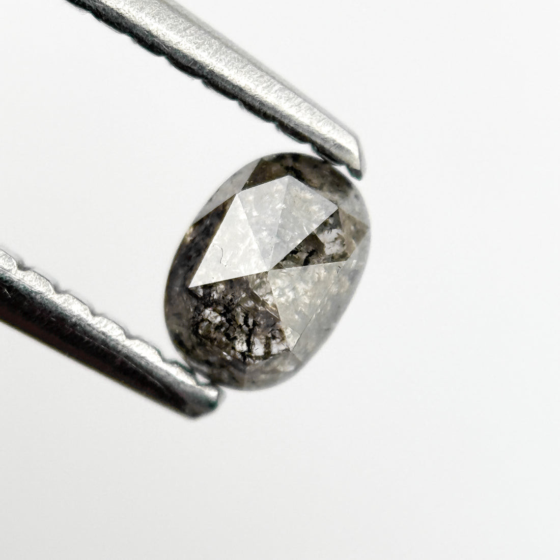0.36 Ct Oval Rose Cut Grey Natural Minimal Diamond