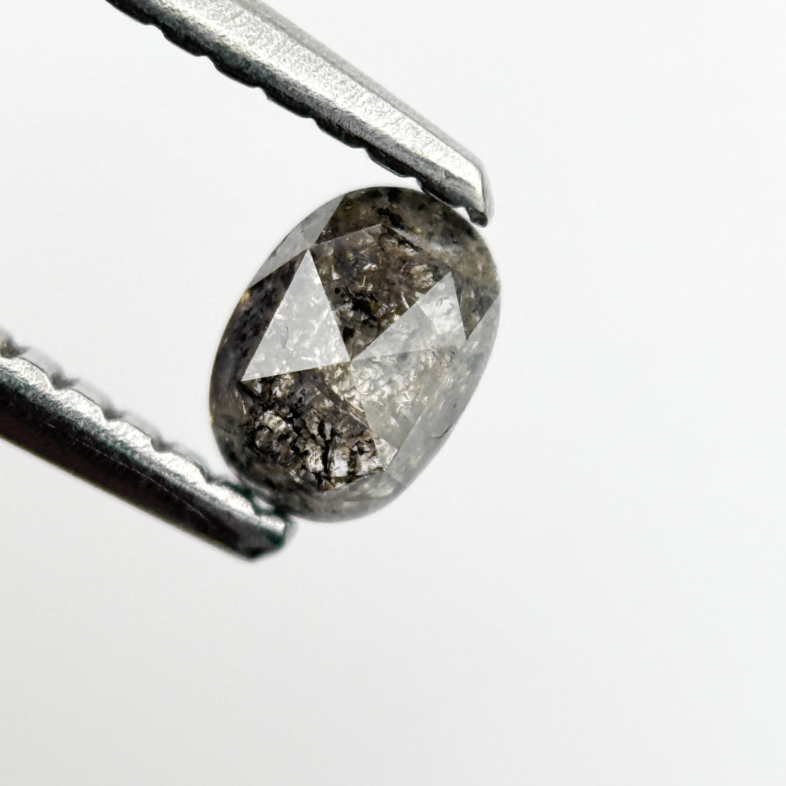 0.36 Ct Oval Rose Cut Grey Natural Minimal Diamond