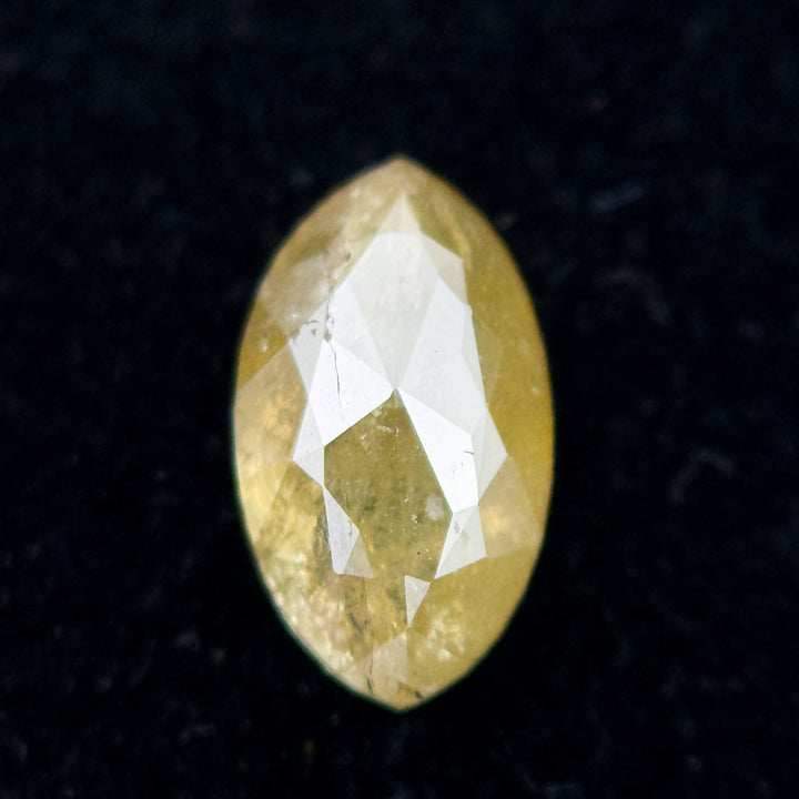 0.73 Ct Marquise Rose Cut Yellow Natural Salt and Pepper Diamond