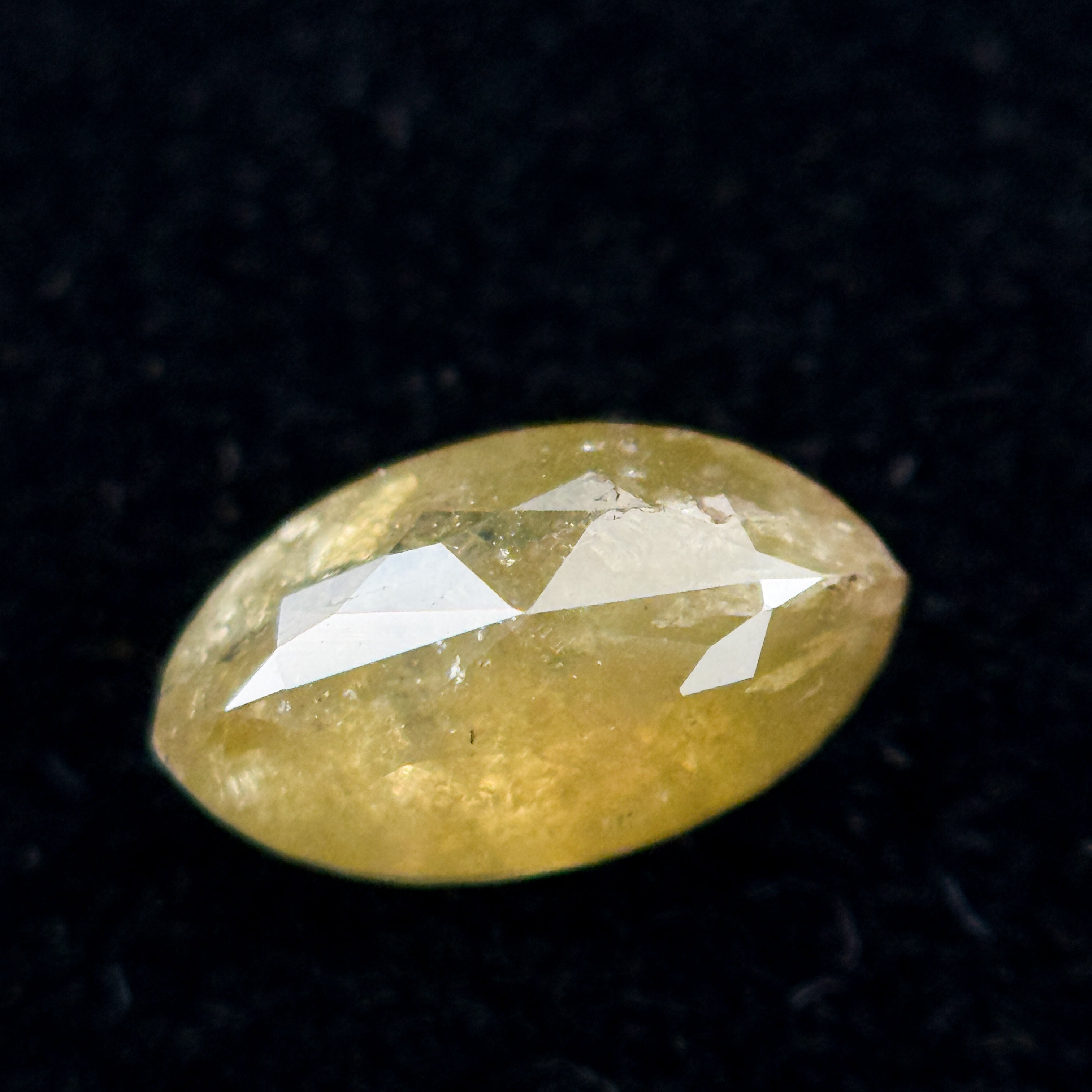 0.73 Ct Marquise Rose Cut Yellow Natural Salt and Pepper Diamond