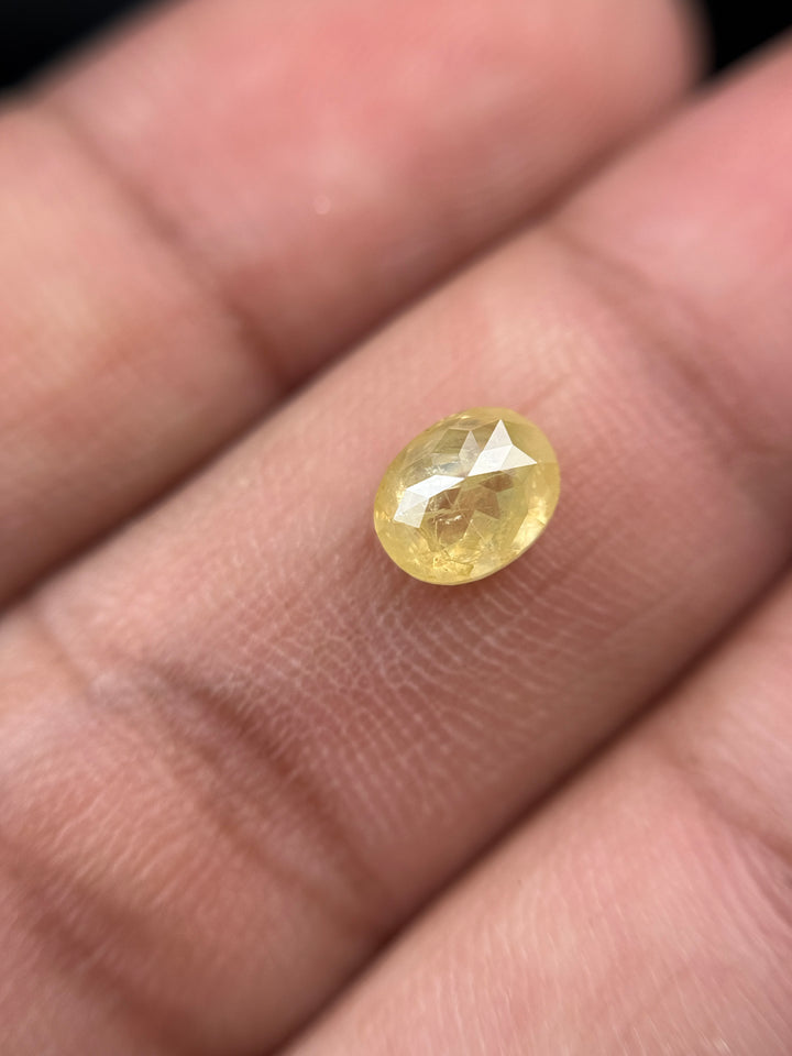 1.06 Ct Oval Rose Cut Yellow Natural Fancy Diamond