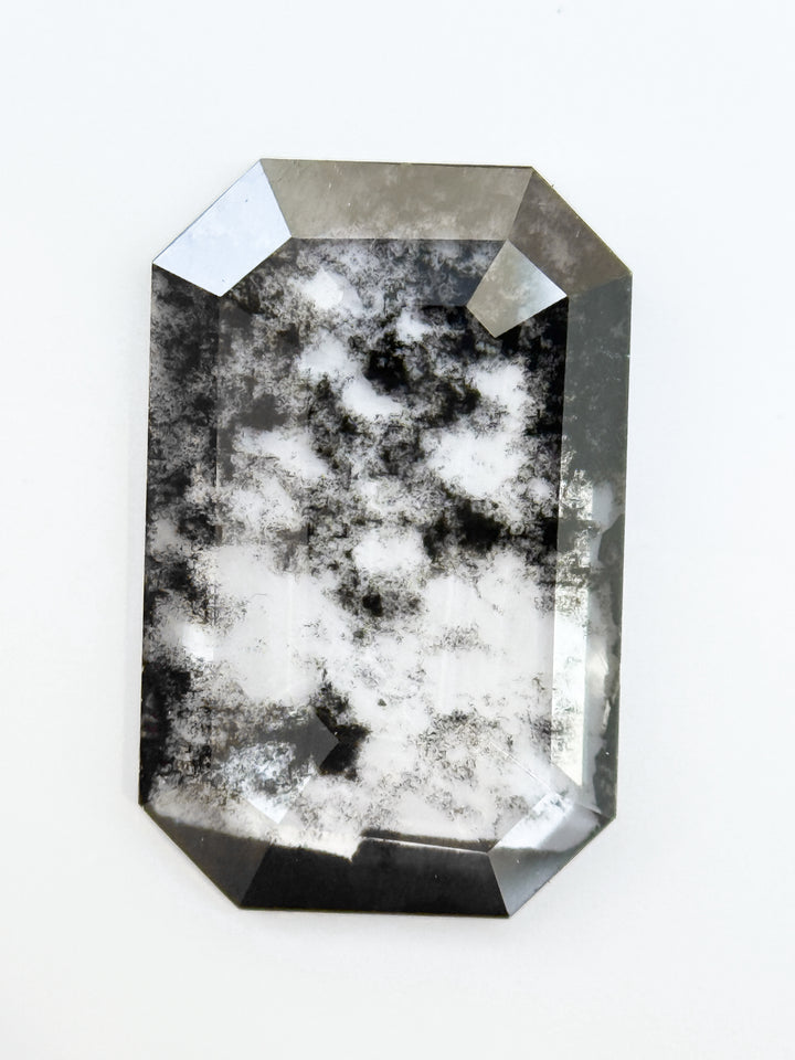 1.24 Ct Emerald Rose Cut Grey Natural Salt and Pepper Diamond