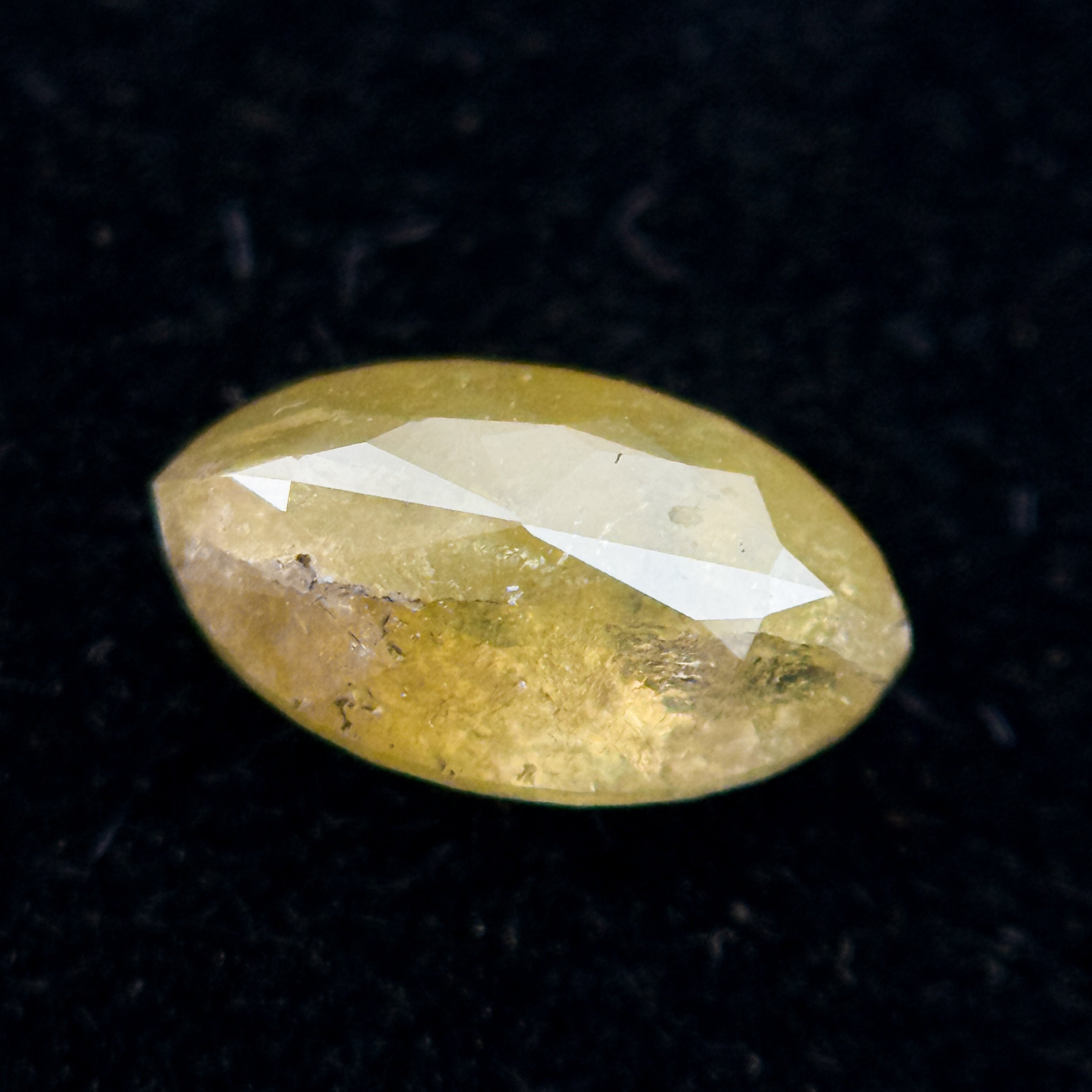 0.73 Ct Marquise Rose Cut Yellow Natural Salt and Pepper Diamond