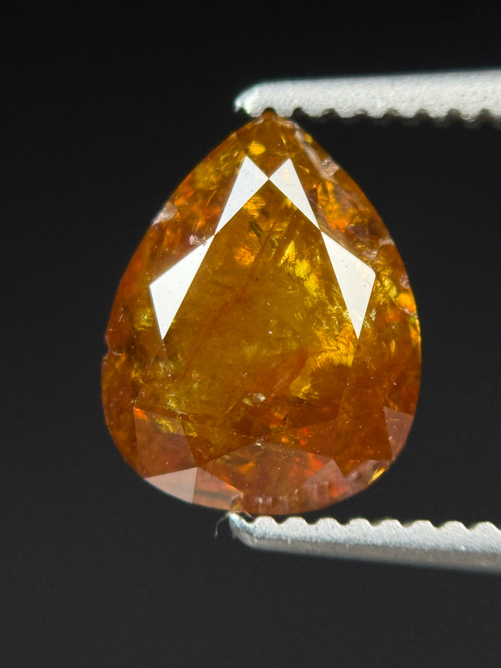 1.74 Ct Pear Rose Cut Red Natural Fancy Diamond