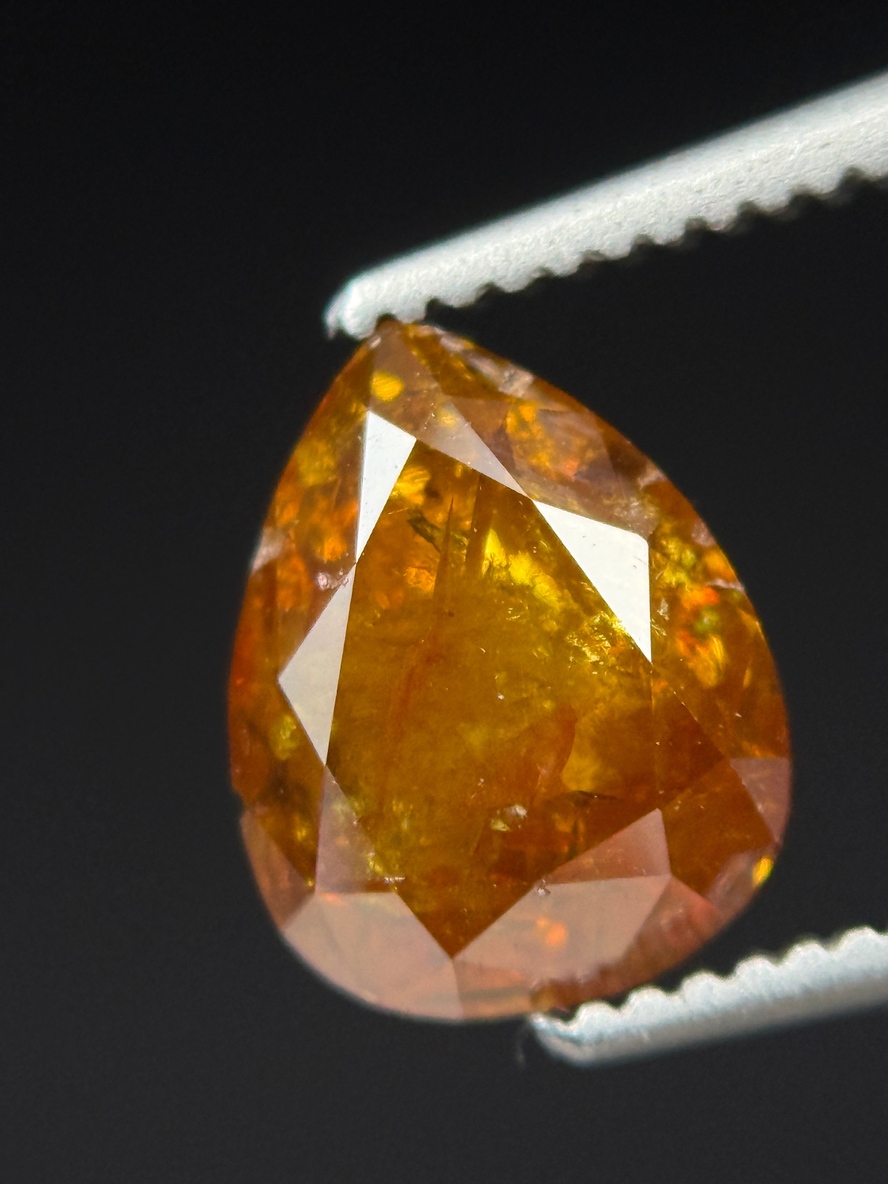 1.74 Ct Pear Rose Cut Red Natural Fancy Diamond