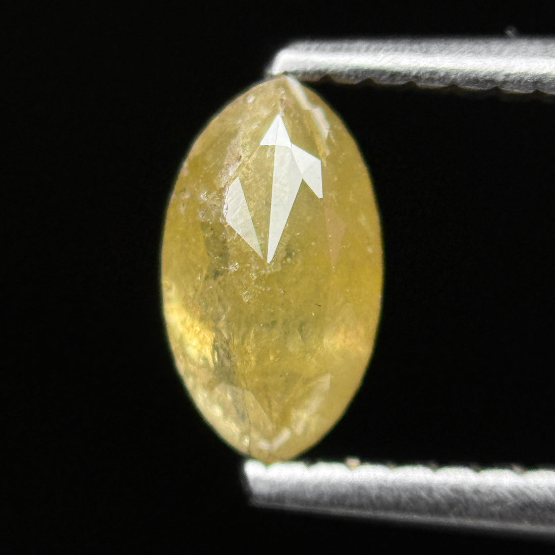 0.73 Ct Marquise Rose Cut Yellow Natural Salt and Pepper Diamond