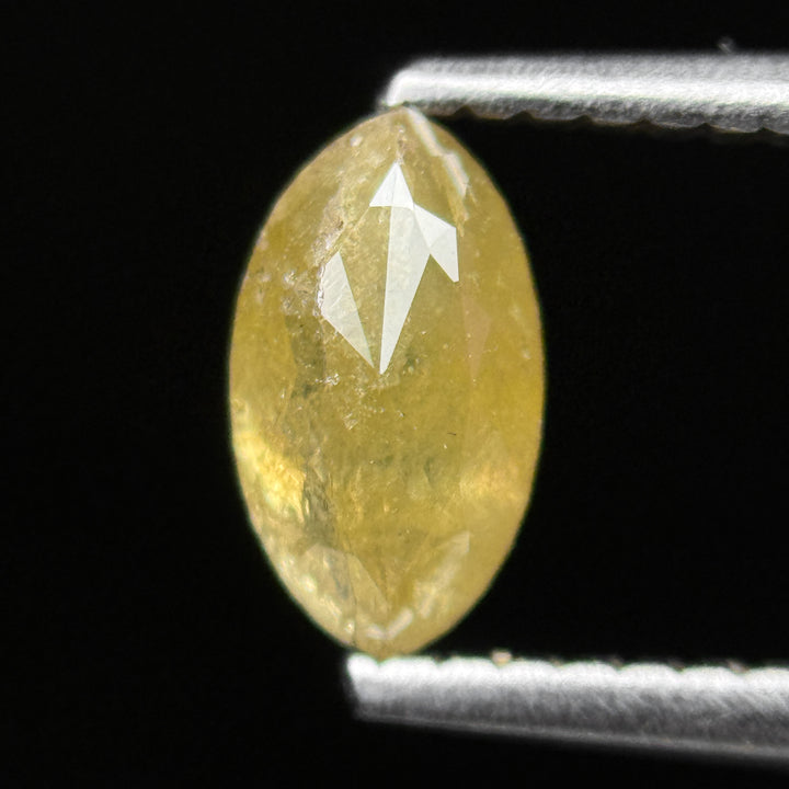 0.73 Ct Marquise Rose Cut Yellow Natural Salt and Pepper Diamond