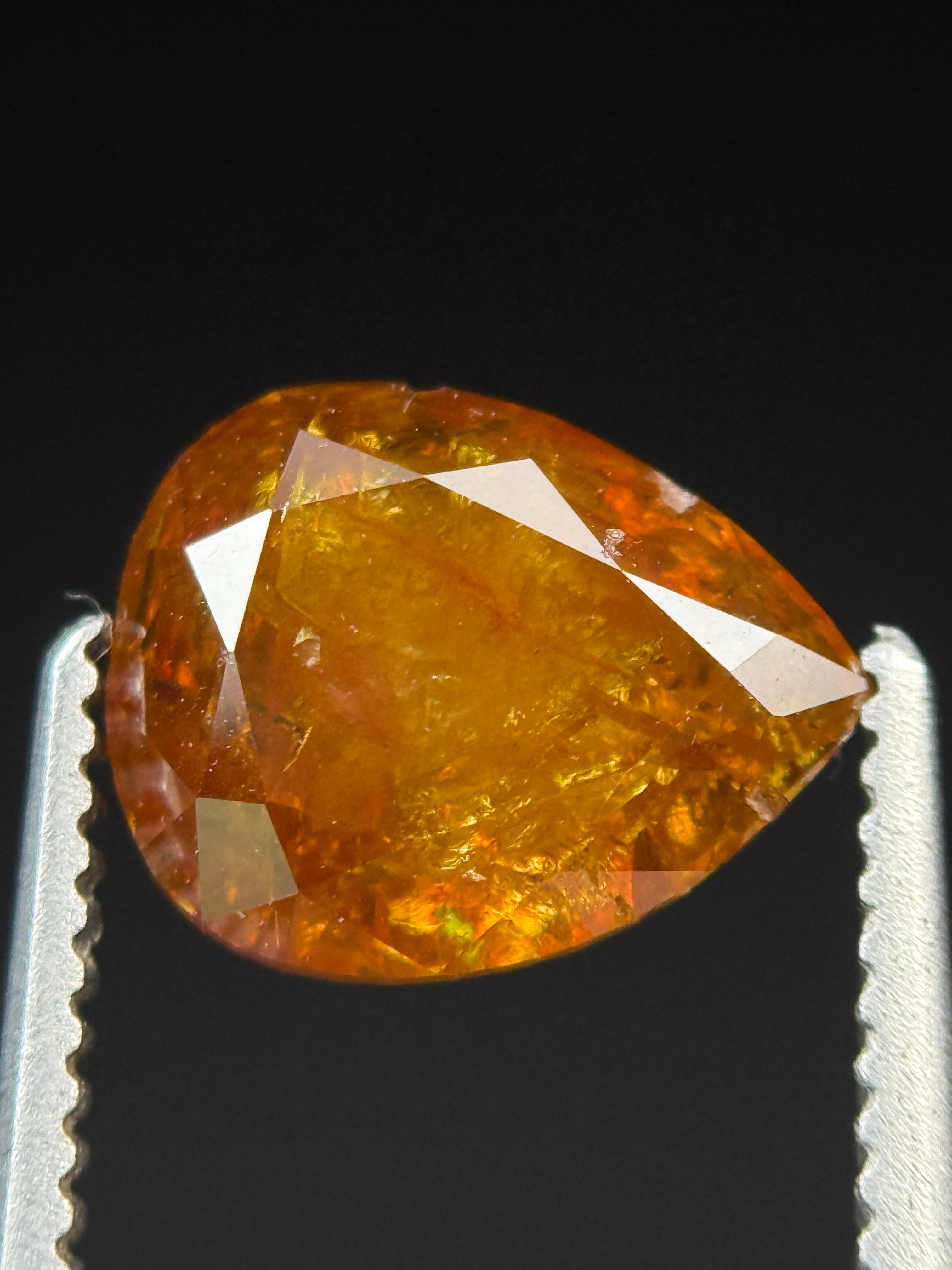 1.74 Ct Pear Rose Cut Red Natural Fancy Diamond