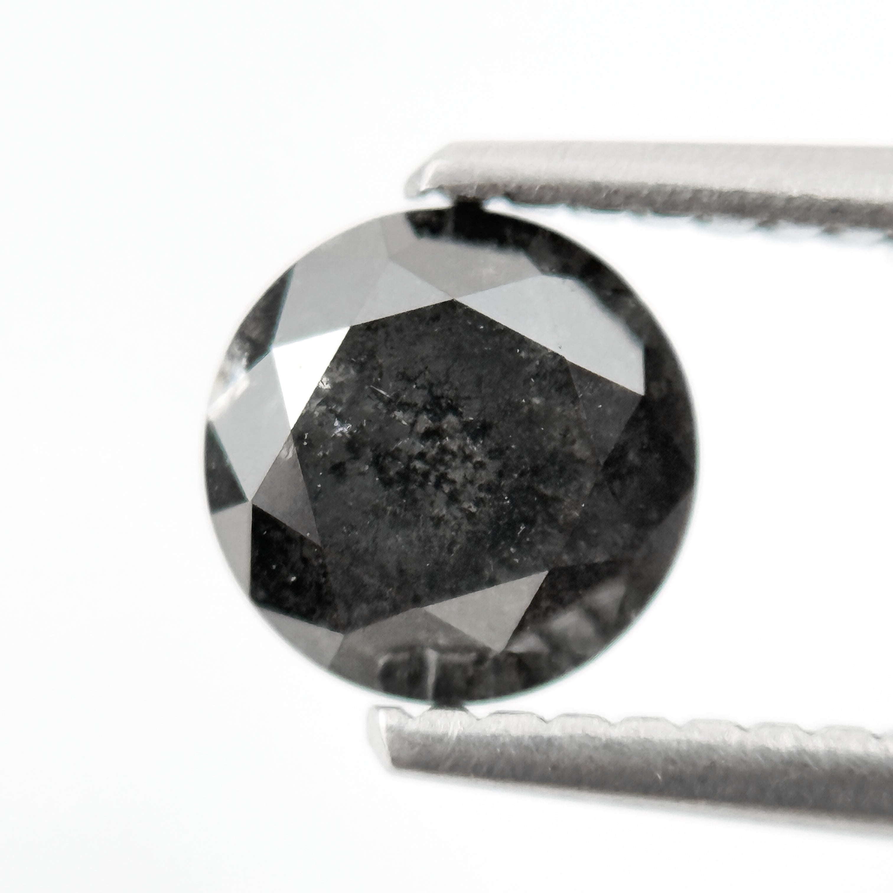 1.05 Ct Round Rose Cut Grey Natural Salt and Pepper Diamond