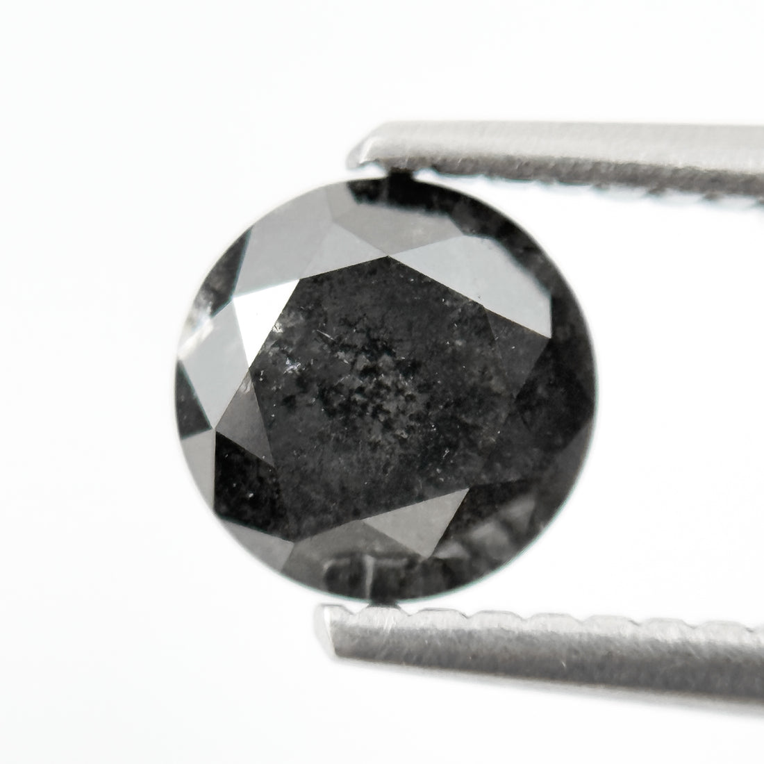 1.05 Ct Round Rose Cut Grey Natural Salt and Pepper Diamond