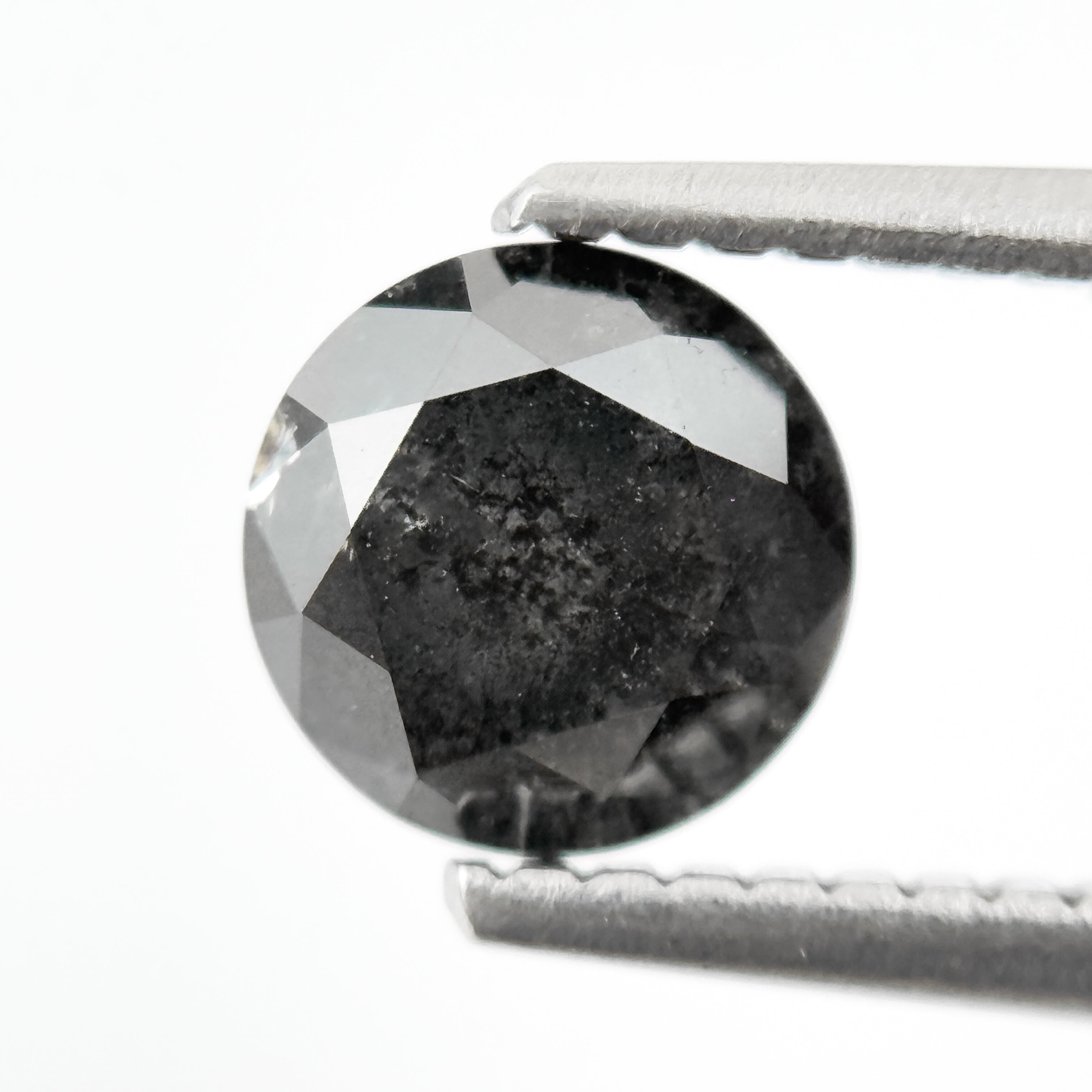 1.05 Ct Round Rose Cut Grey Natural Salt and Pepper Diamond