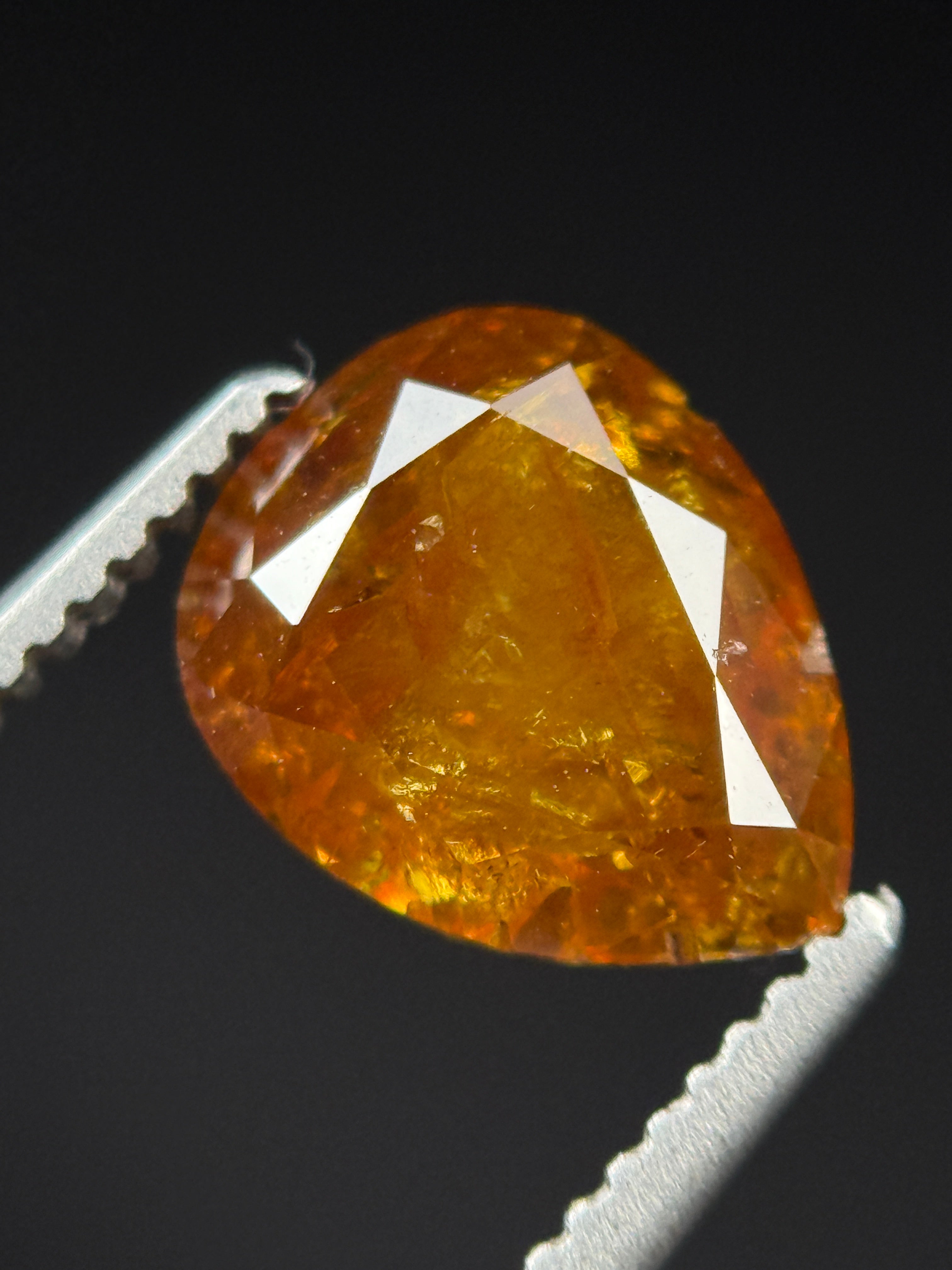 1.74 Ct Pear Rose Cut Red Natural Fancy Diamond