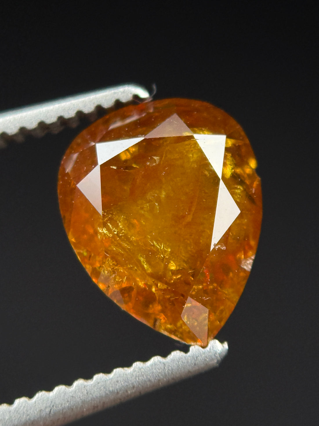 1.74 Ct Pear Rose Cut Red Natural Fancy Diamond
