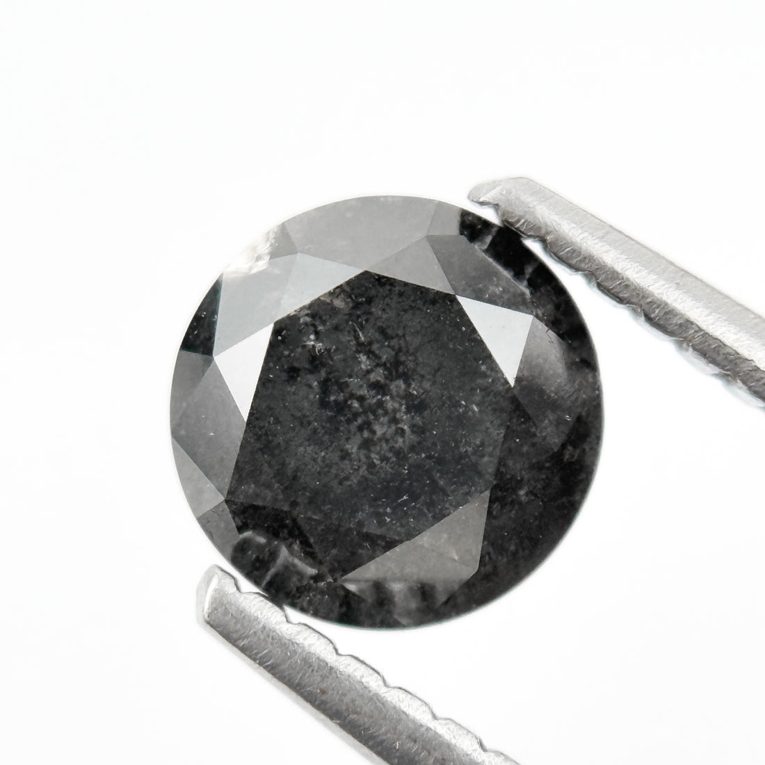 1.05 Ct Round Rose Cut Grey Natural Salt and Pepper Diamond