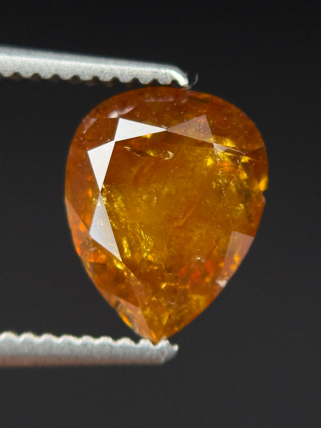 1.74 Ct Pear Rose Cut Red Natural Fancy Diamond