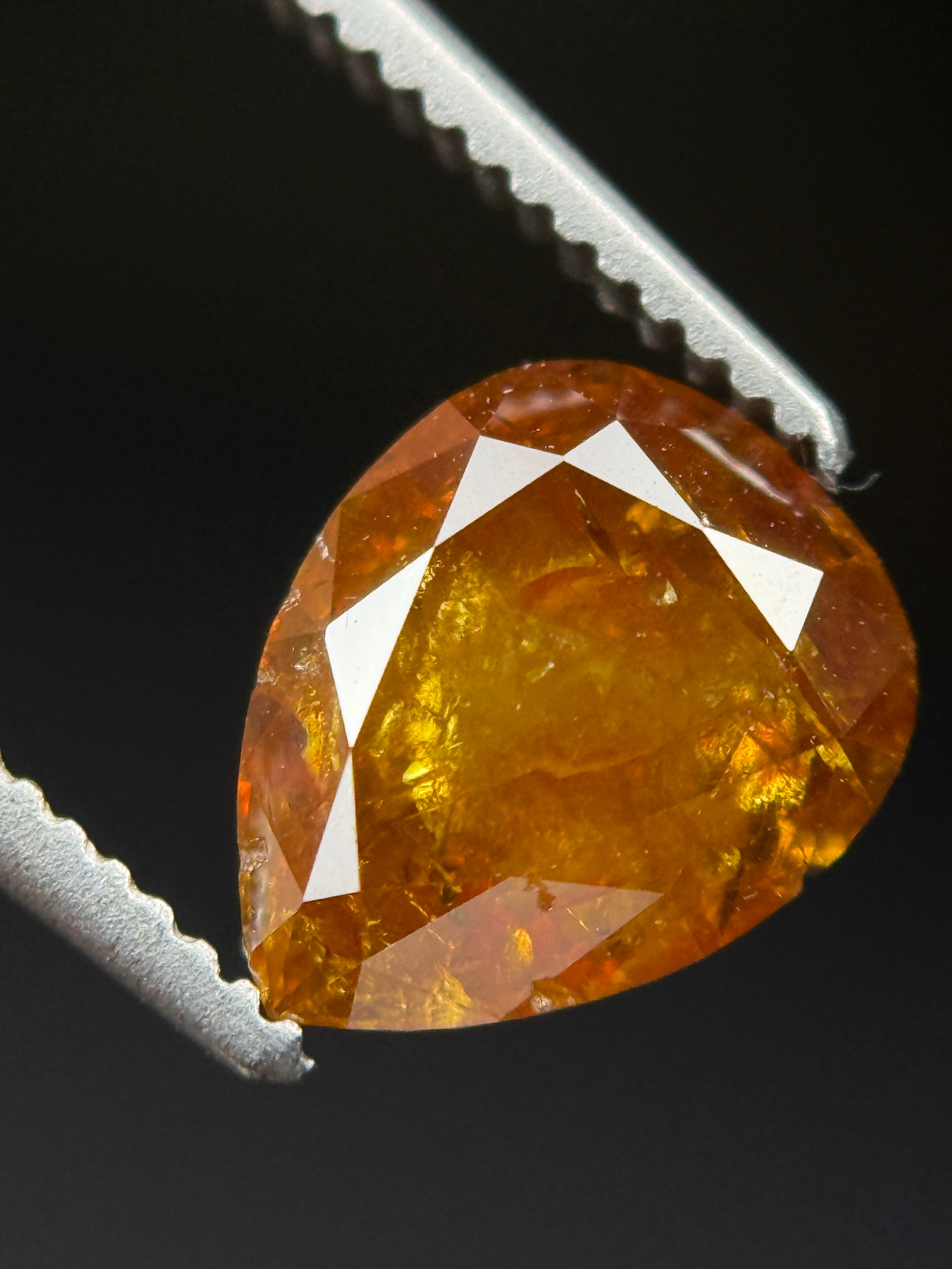 1.74 Ct Pear Rose Cut Red Natural Fancy Diamond