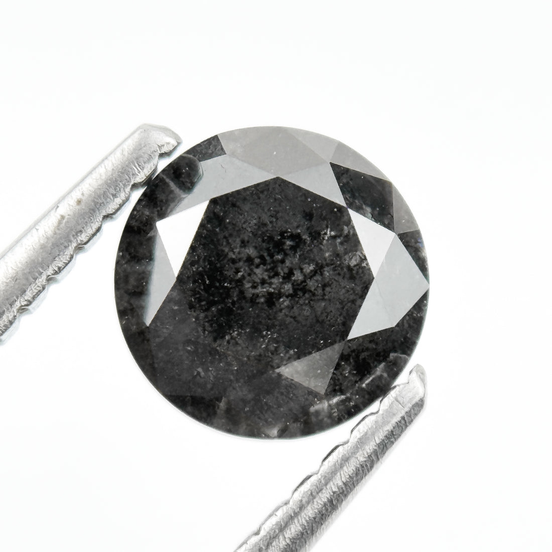 1.05 Ct Round Rose Cut Grey Natural Salt and Pepper Diamond
