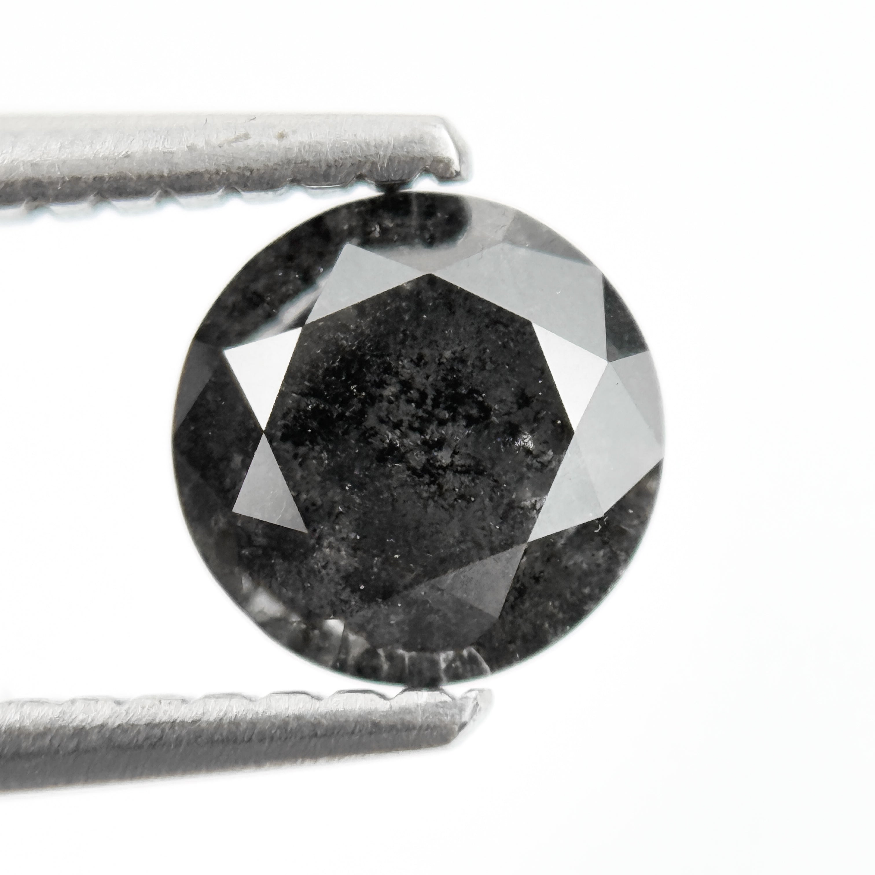 1.05 Ct Round Rose Cut Grey Natural Salt and Pepper Diamond