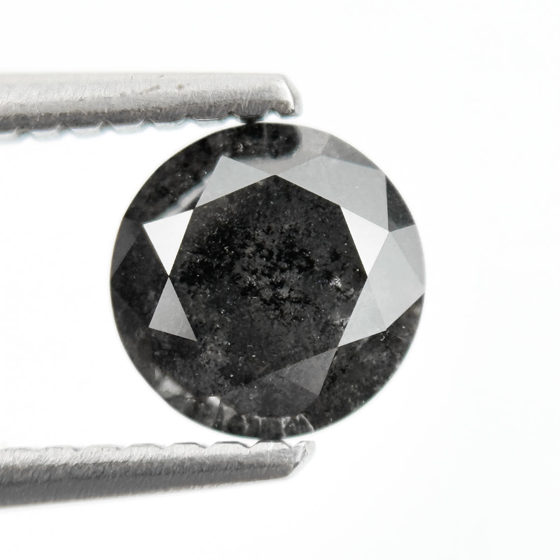 1.05 Ct Round Rose Cut Grey Natural Salt and Pepper Diamond