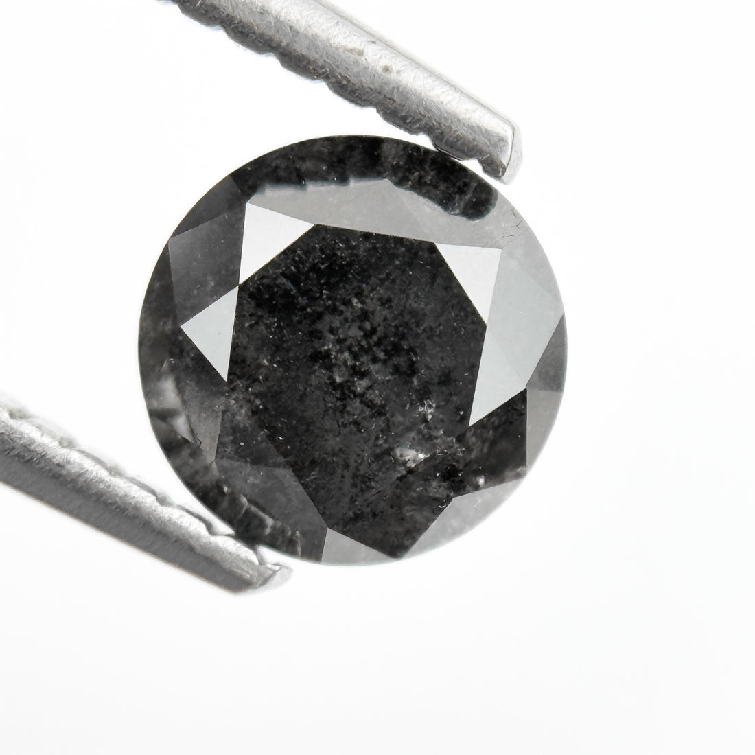 1.05 Ct Round Rose Cut Grey Natural Salt and Pepper Diamond