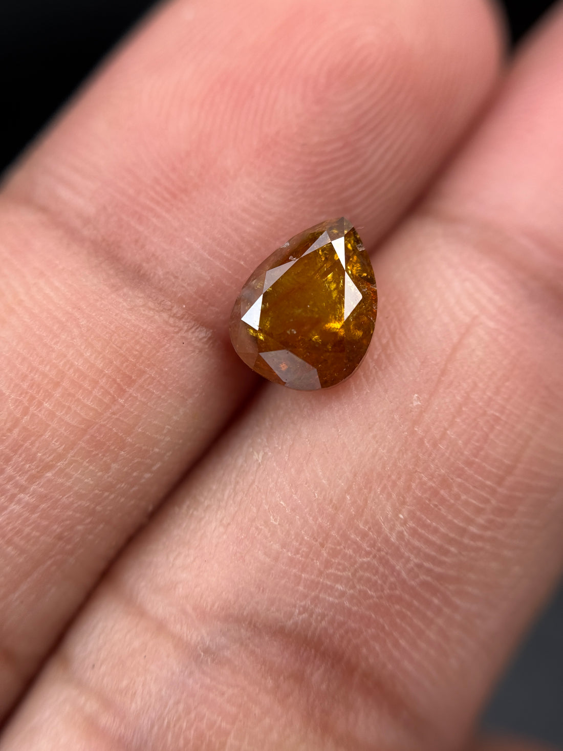 1.74 Ct Pear Rose Cut Red Natural Fancy Diamond