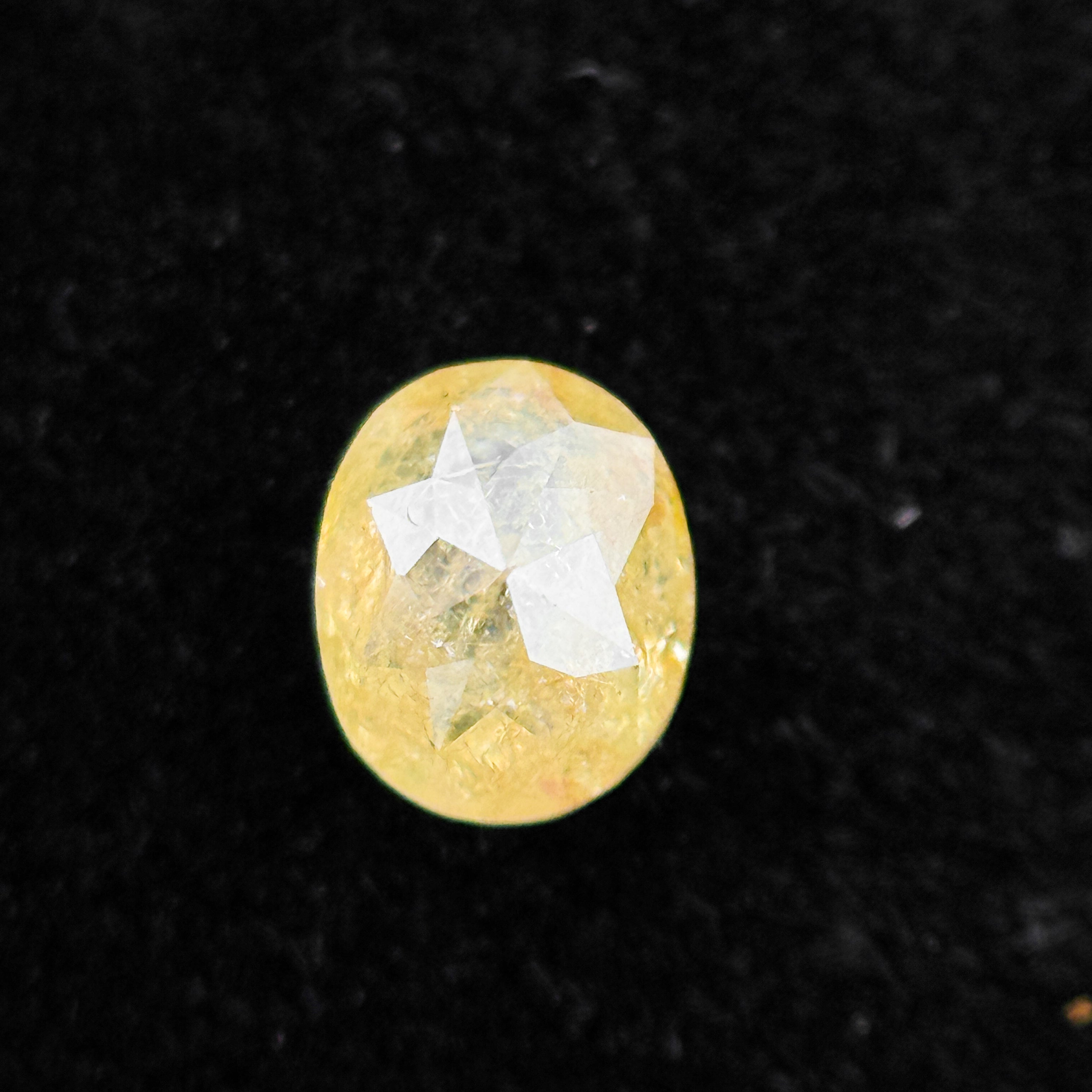 0.35 Ct Oval Rose Cut Yellow Natural Minimalist Diamond