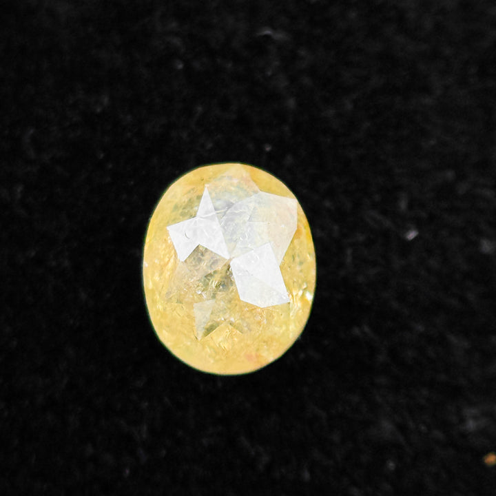 0.35 Ct Oval Rose Cut Yellow Natural Minimalist Diamond