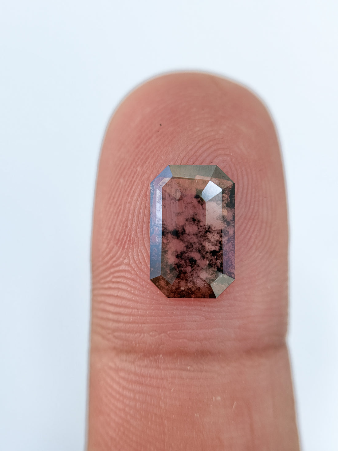 1.24 Ct Emerald Rose Cut Grey Natural Salt and Pepper Diamond