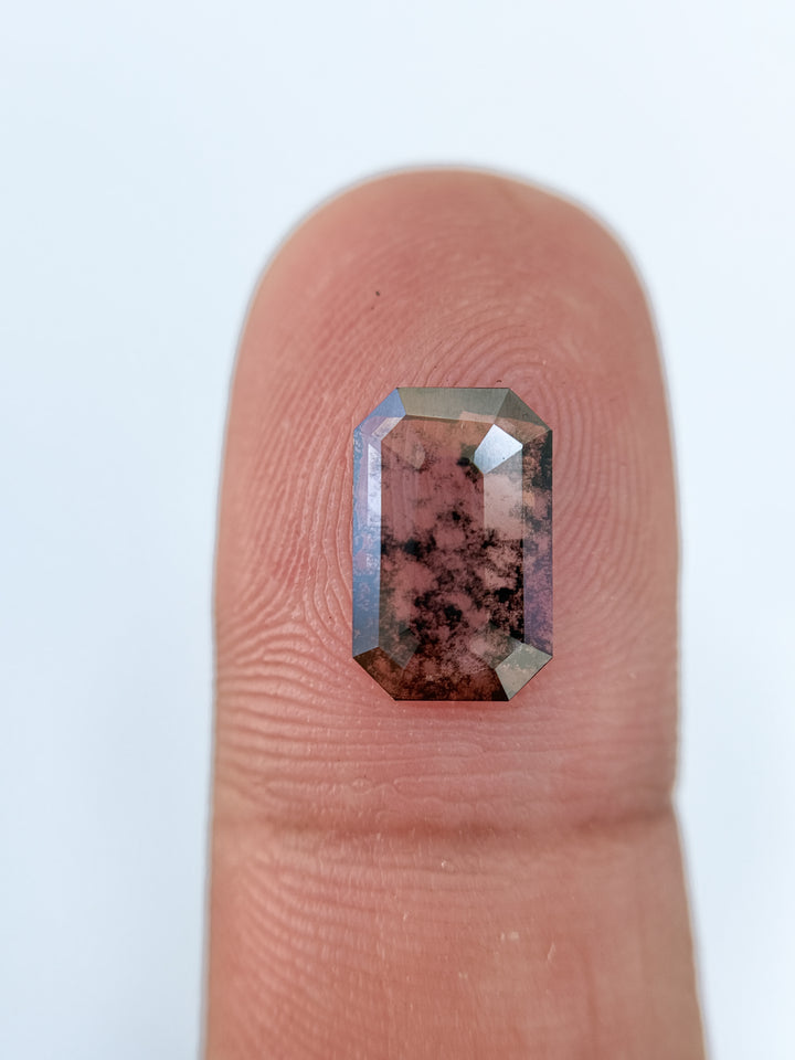 1.24 Ct Emerald Rose Cut Grey Natural Salt and Pepper Diamond