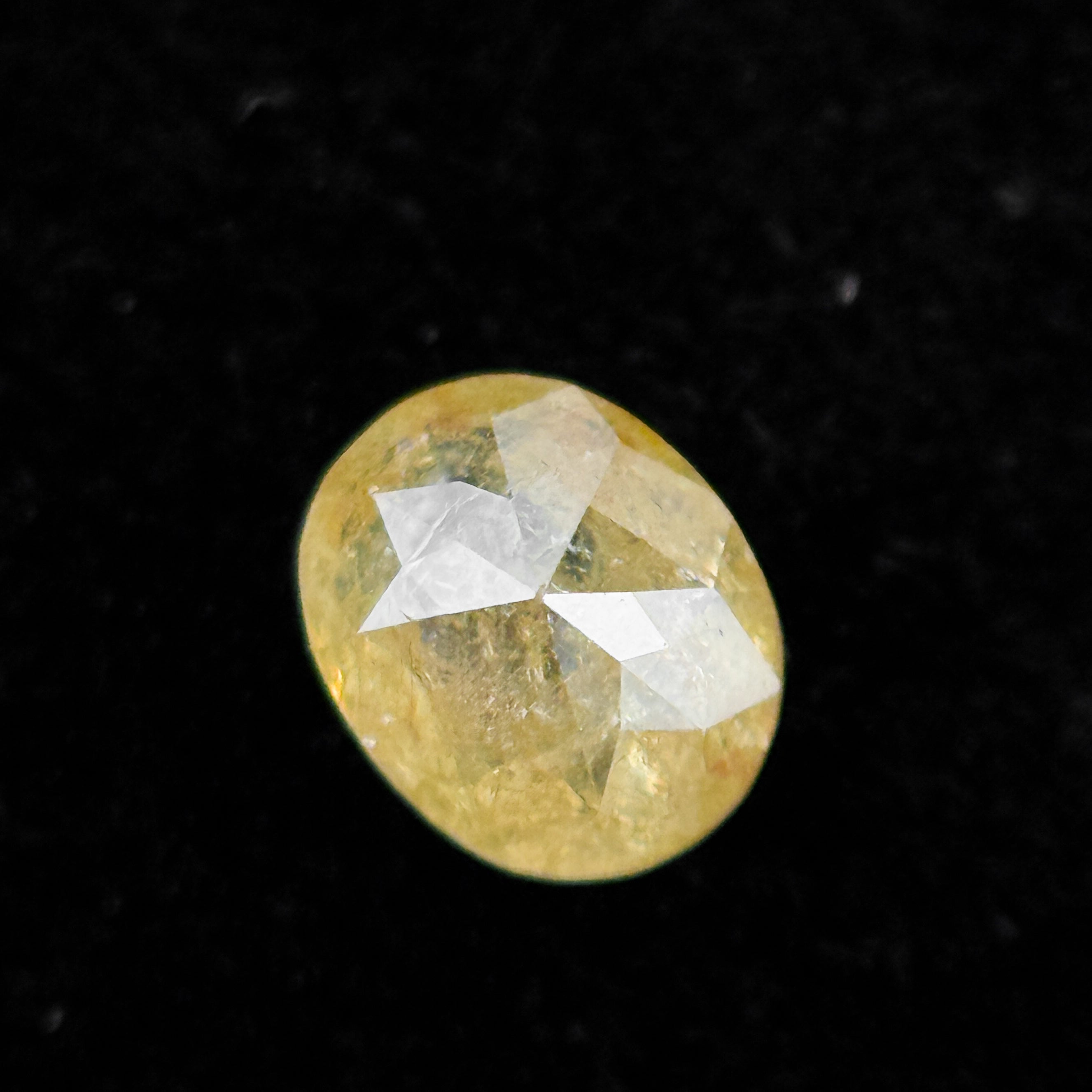 0.35 Ct Oval Rose Cut Yellow Natural Minimalist Diamond