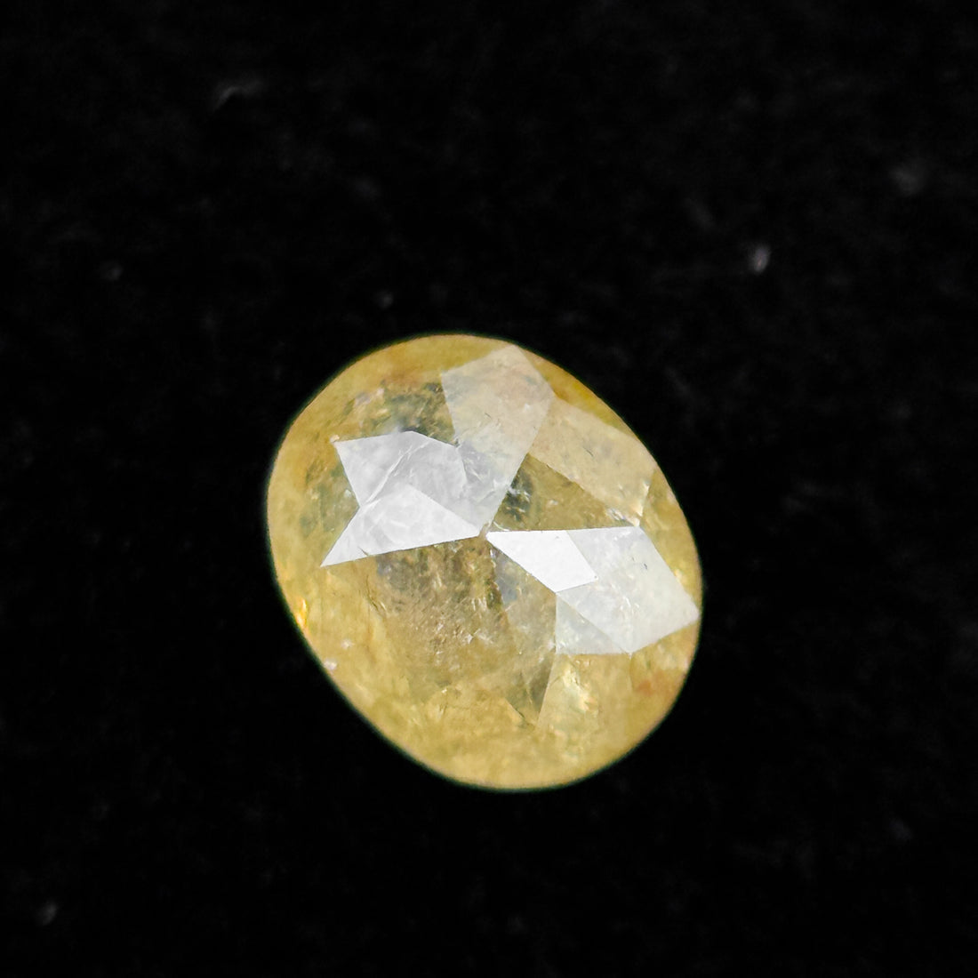 0.35 Ct Oval Rose Cut Yellow Natural Minimalist Diamond