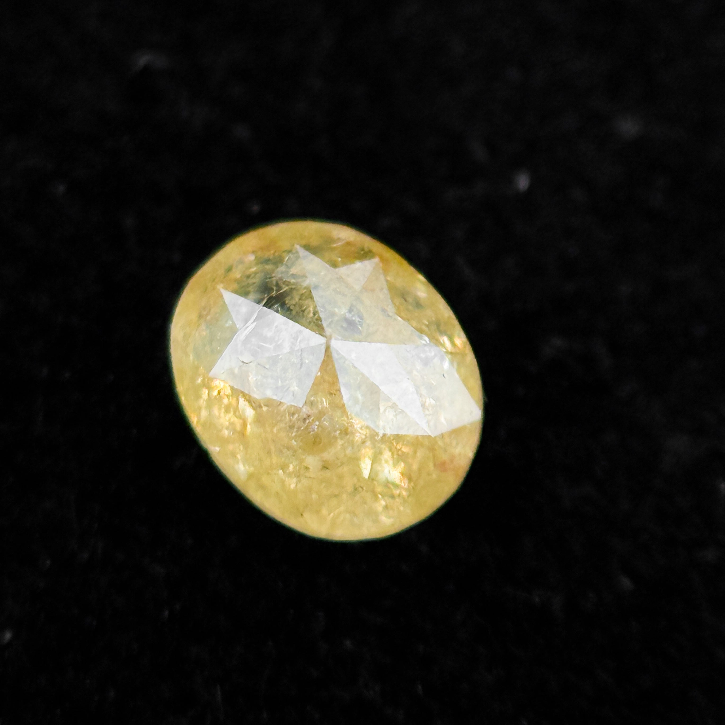 0.35 Ct Oval Rose Cut Yellow Natural Minimalist Diamond