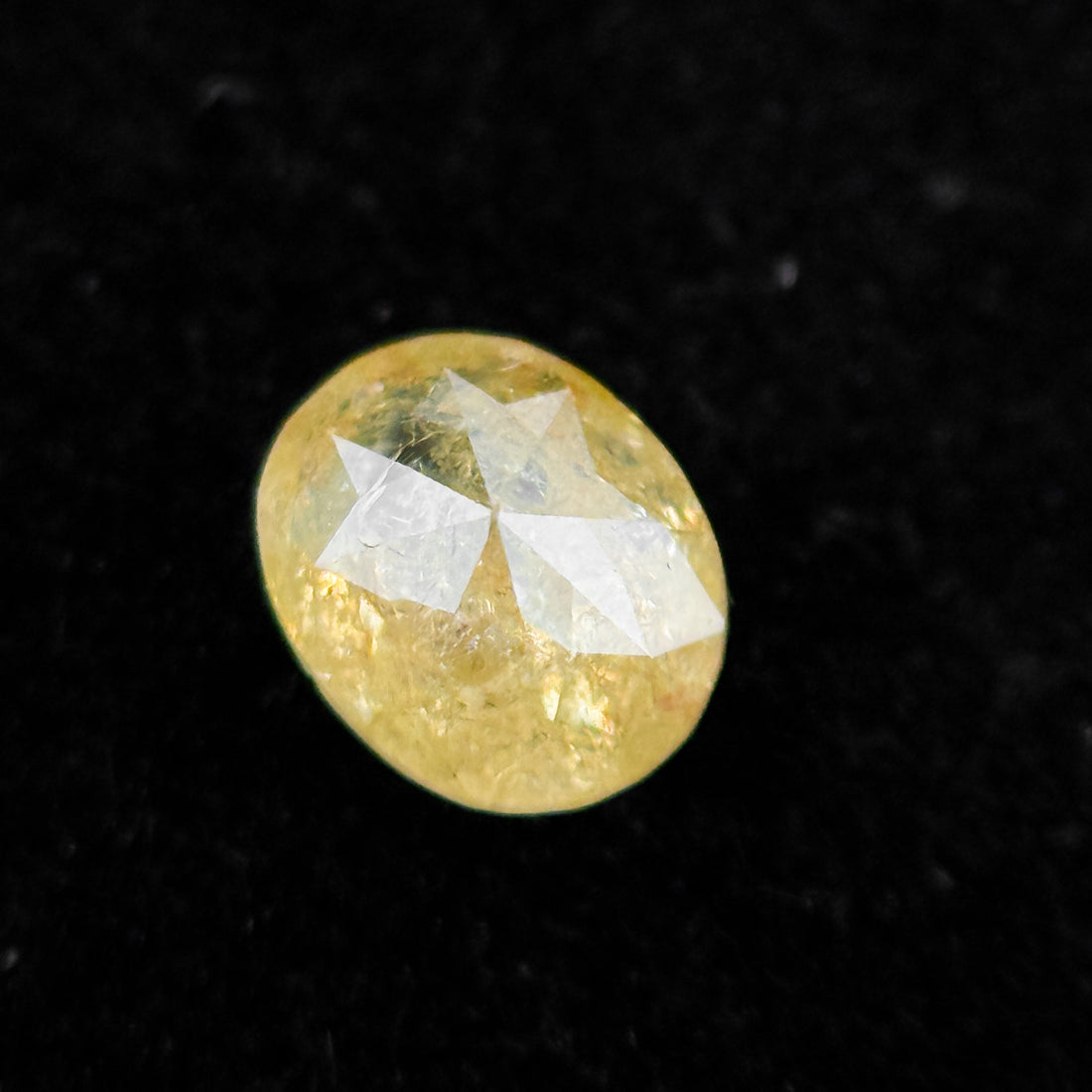 0.35 Ct Oval Rose Cut Yellow Natural Minimalist Diamond