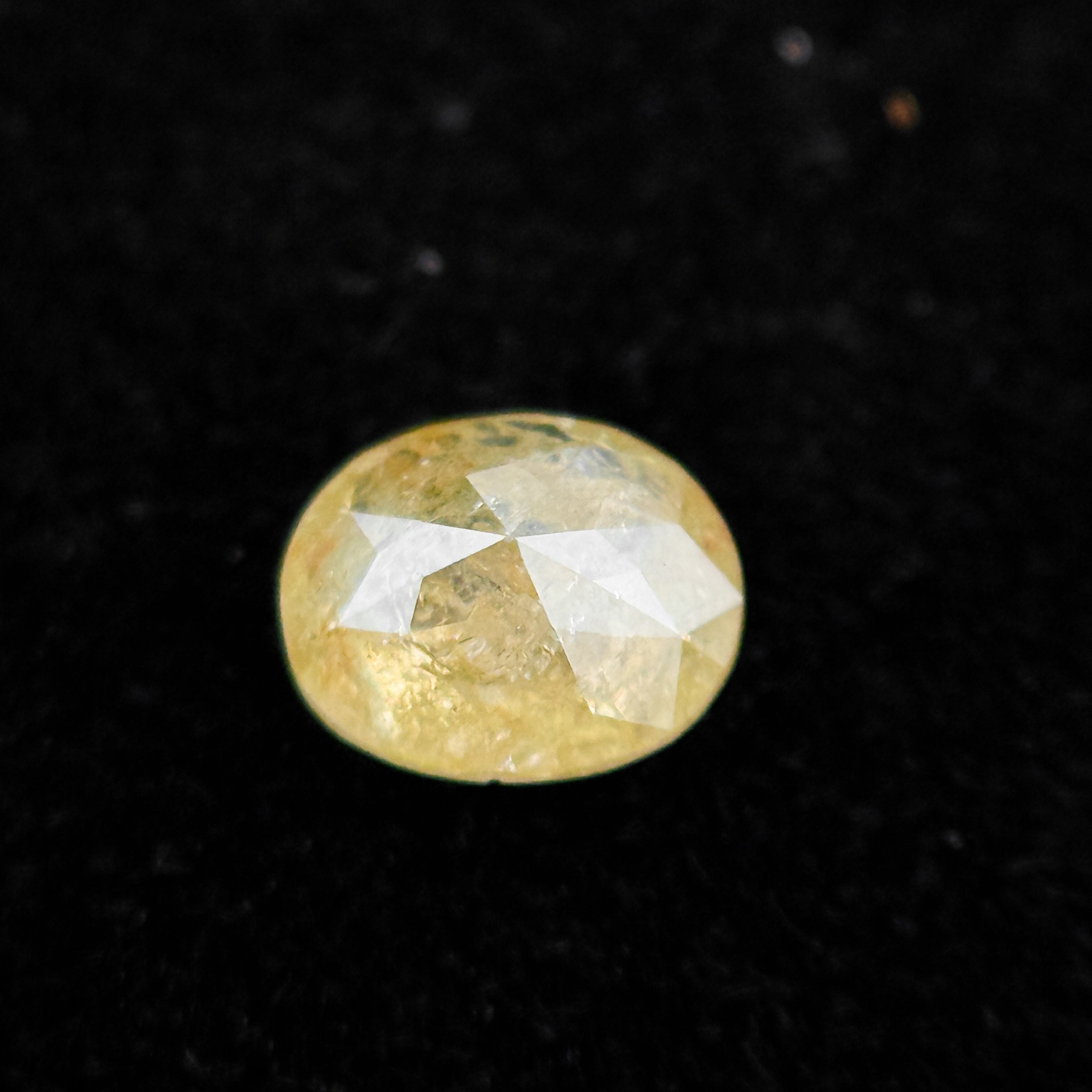 0.35 Ct Oval Rose Cut Yellow Natural Minimalist Diamond