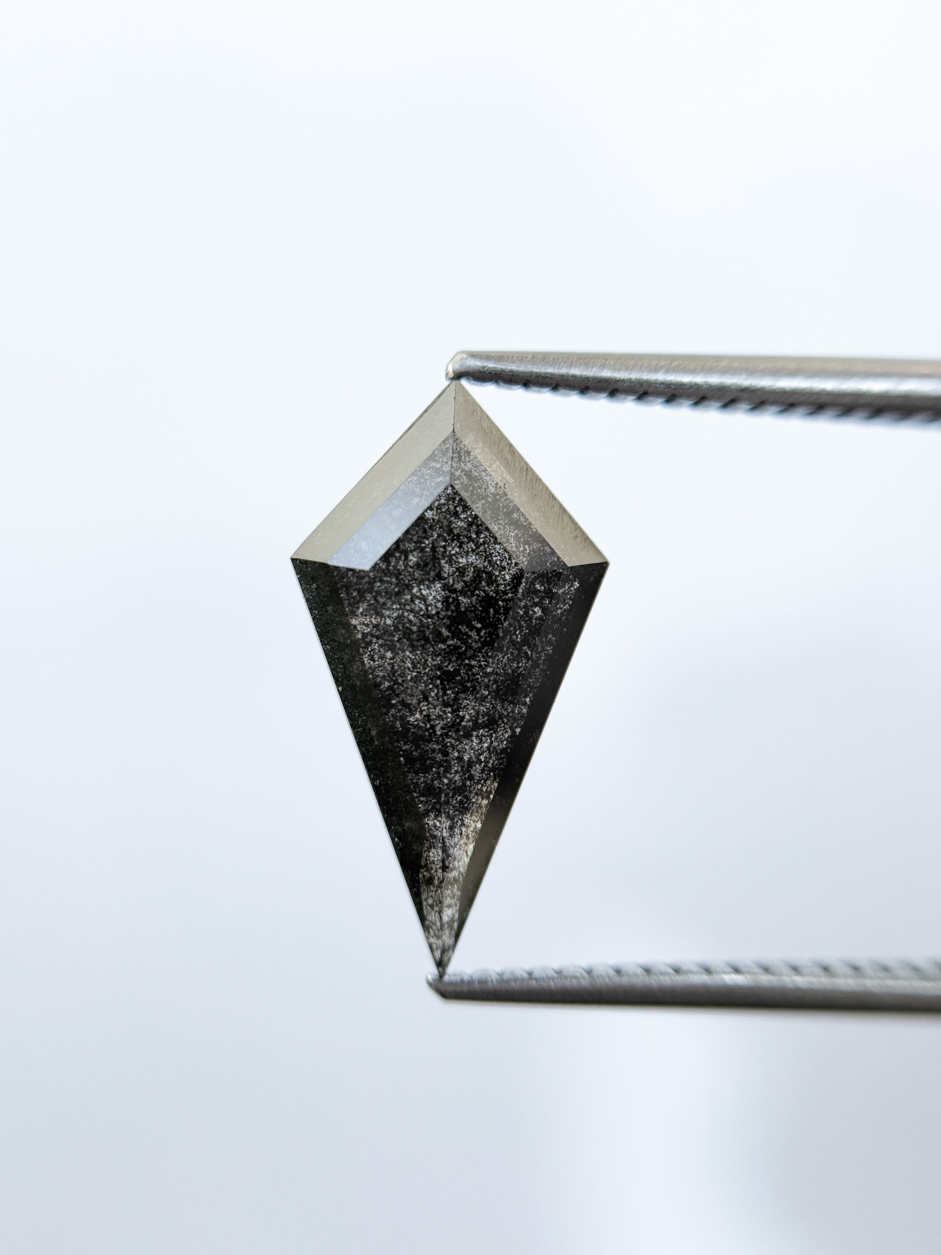 2.37 Ct Kite Rose Cut Grey Natural Salt and Pepper Diamond
