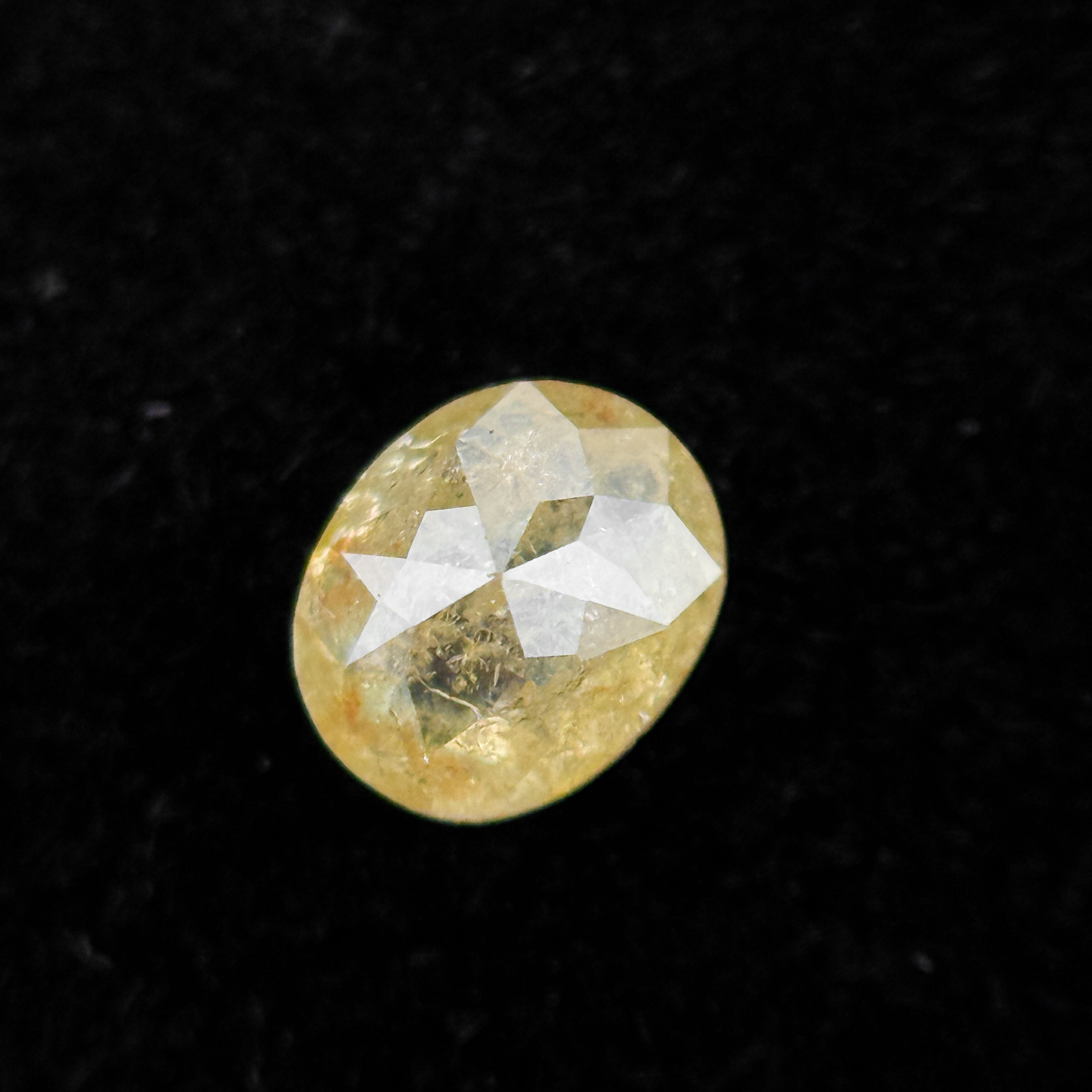 0.35 Ct Oval Rose Cut Yellow Natural Minimalist Diamond