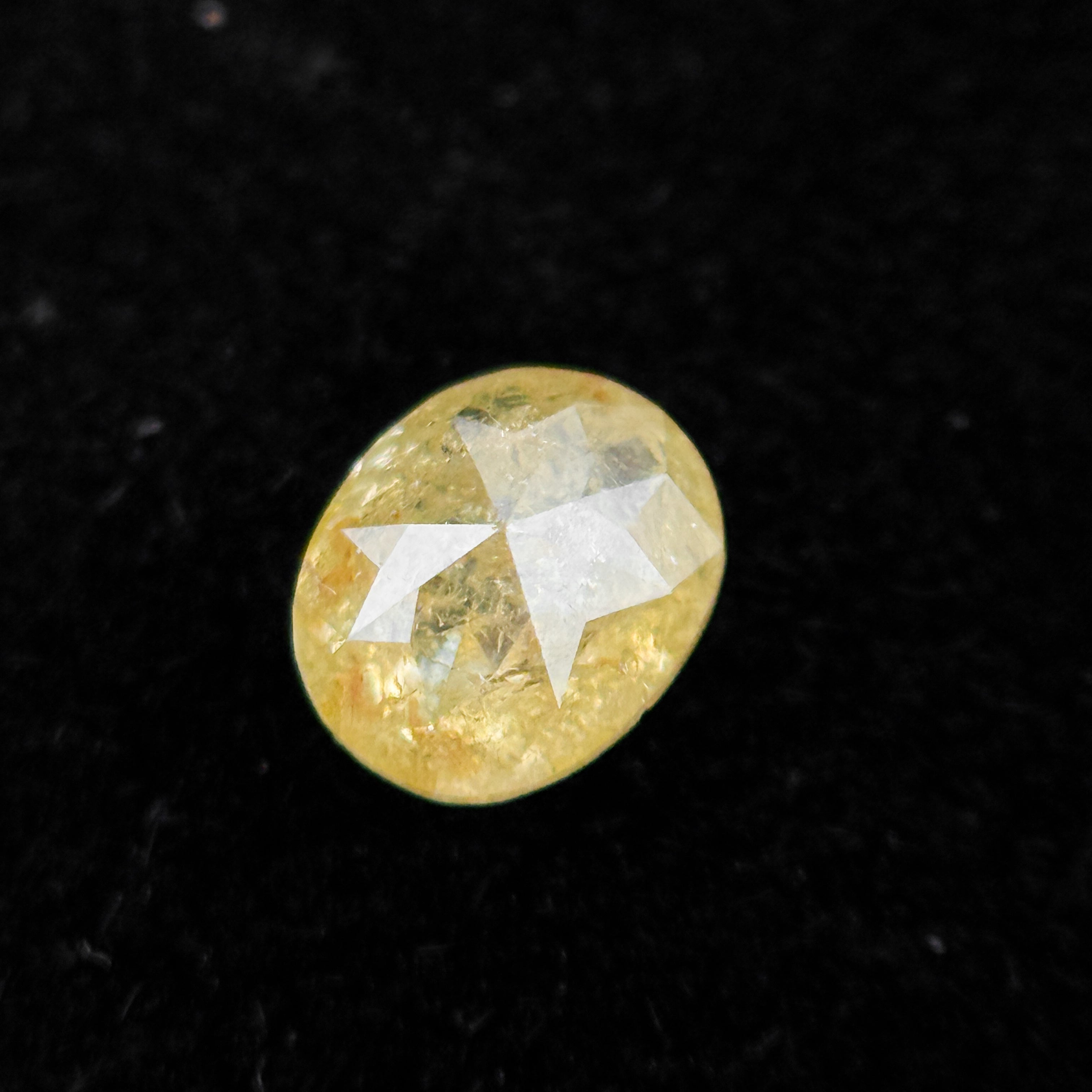 0.35 Ct Oval Rose Cut Yellow Natural Minimalist Diamond