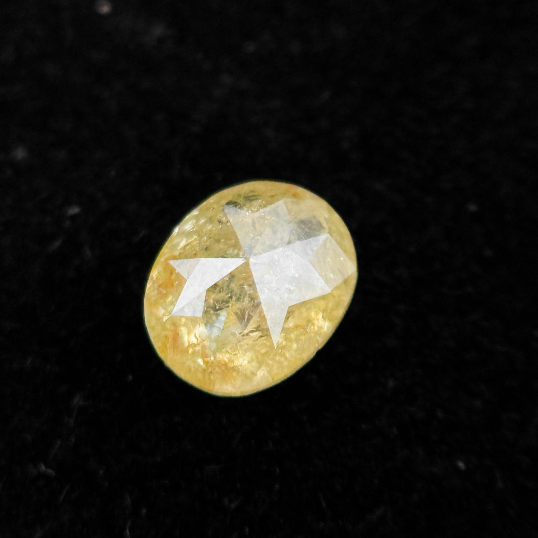 0.35 Ct Oval Rose Cut Yellow Natural Minimalist Diamond